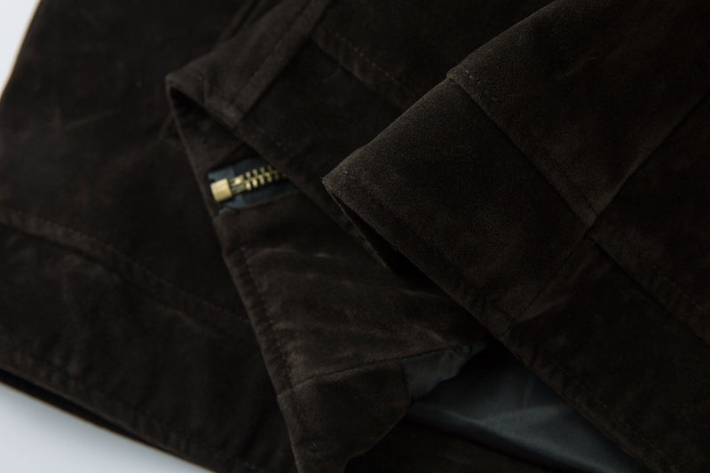 Suede-Texture Metal Clasp Jacket | Vintage Street Style