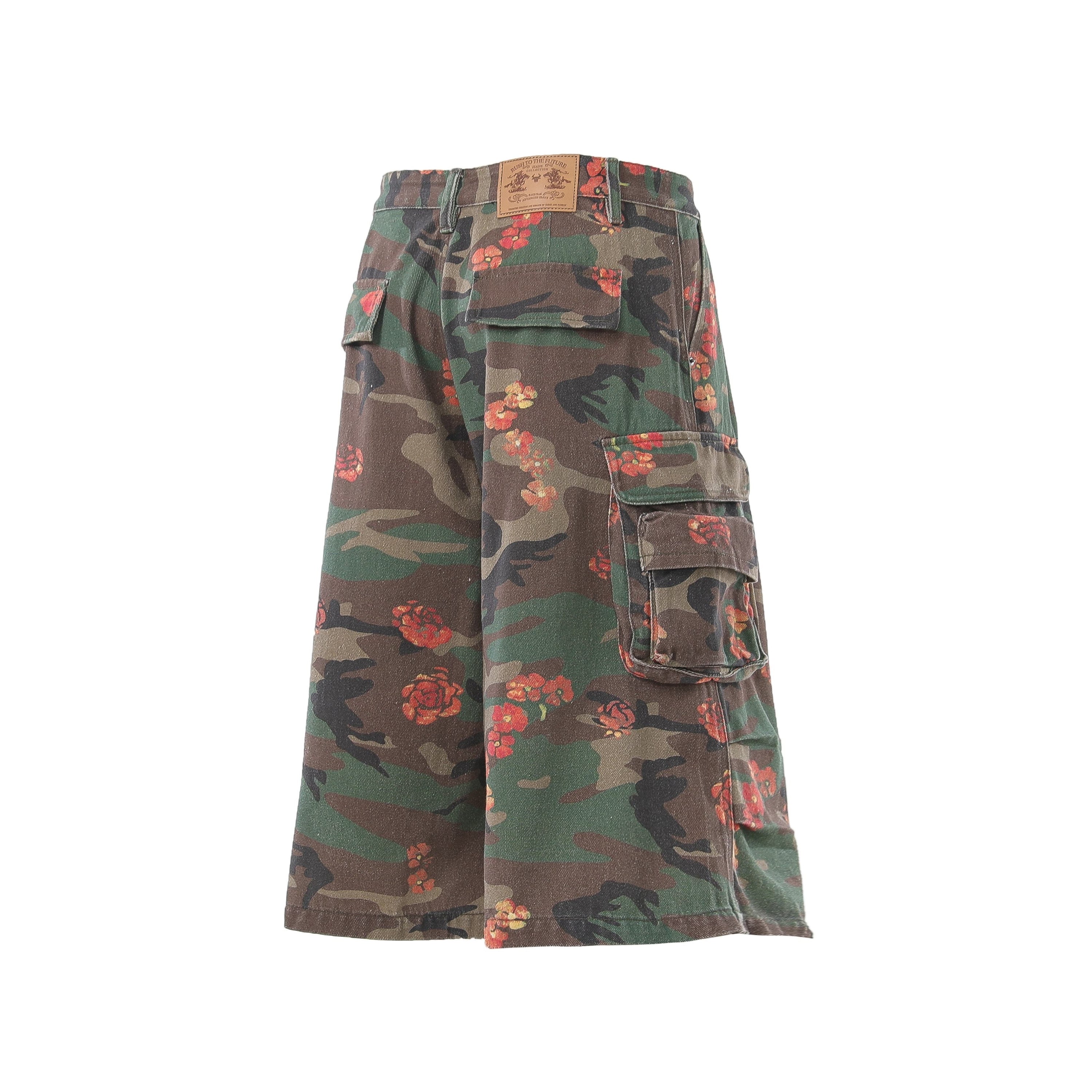 Omirad Floral Camo Cargo Shorts | Wide Leg Streetwear