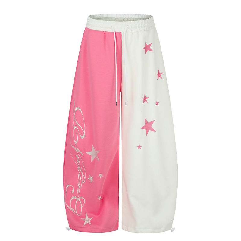 Star Gradient Wide-Leg Sweatpants | Y2K Streetwear