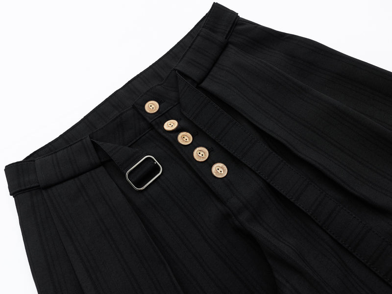 Deconstructed Pinstripe Wide-Leg Trousers | Vintage Tailored