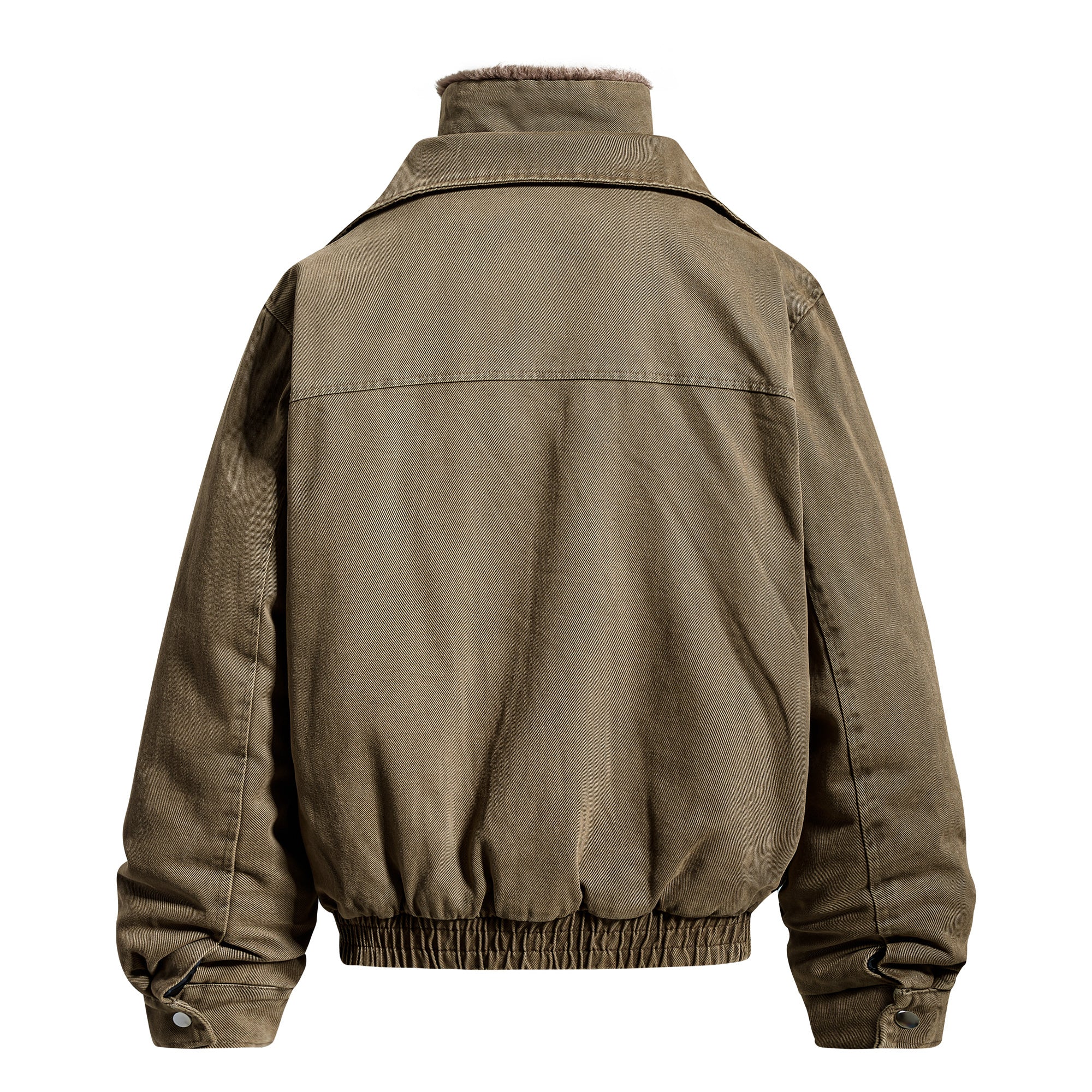 Omirad Layered Utility Bomber Jacket with Faux Fur Collar