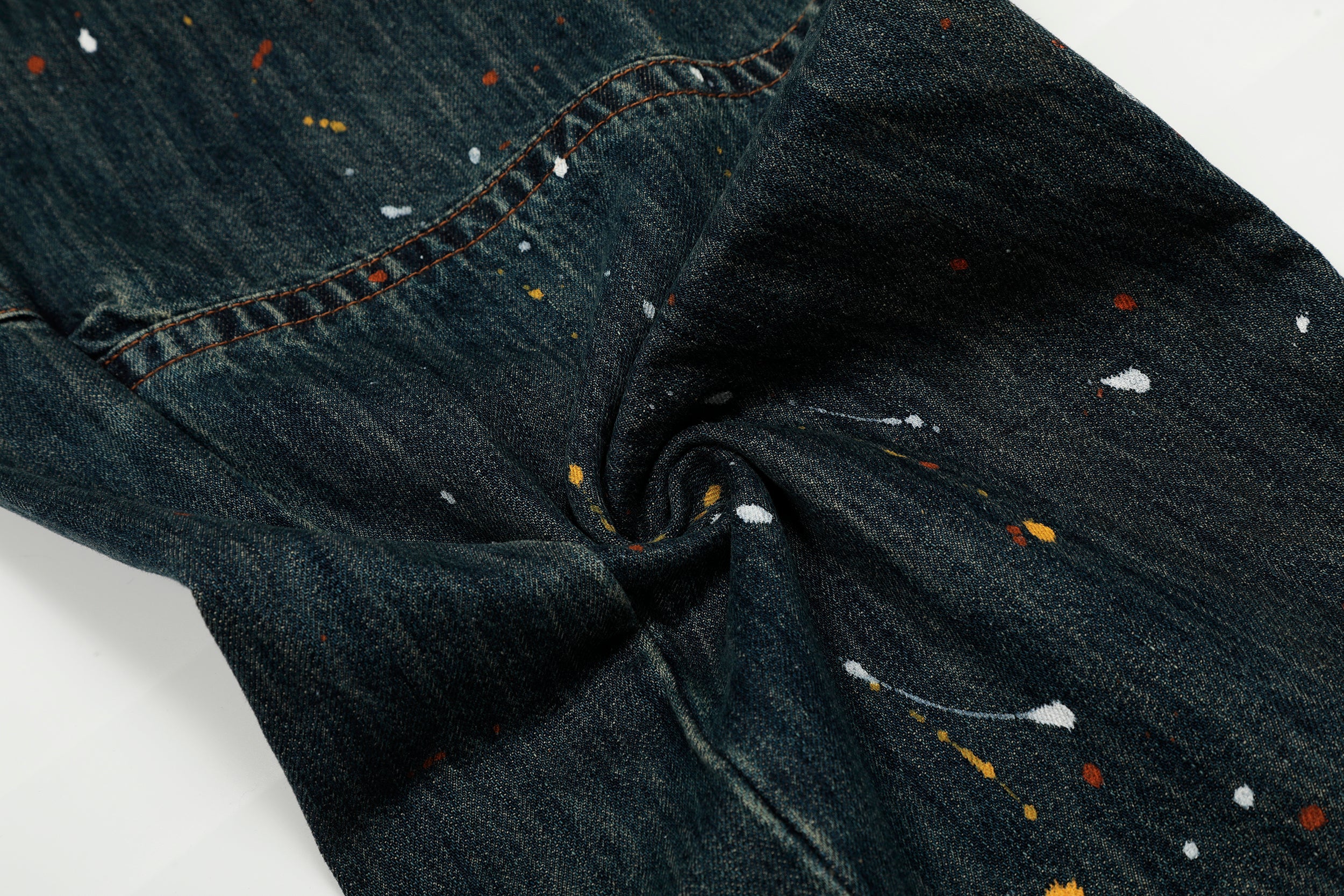 Paint-Splatter Patchwork Wide-Leg Jeans | Streetwear Denim