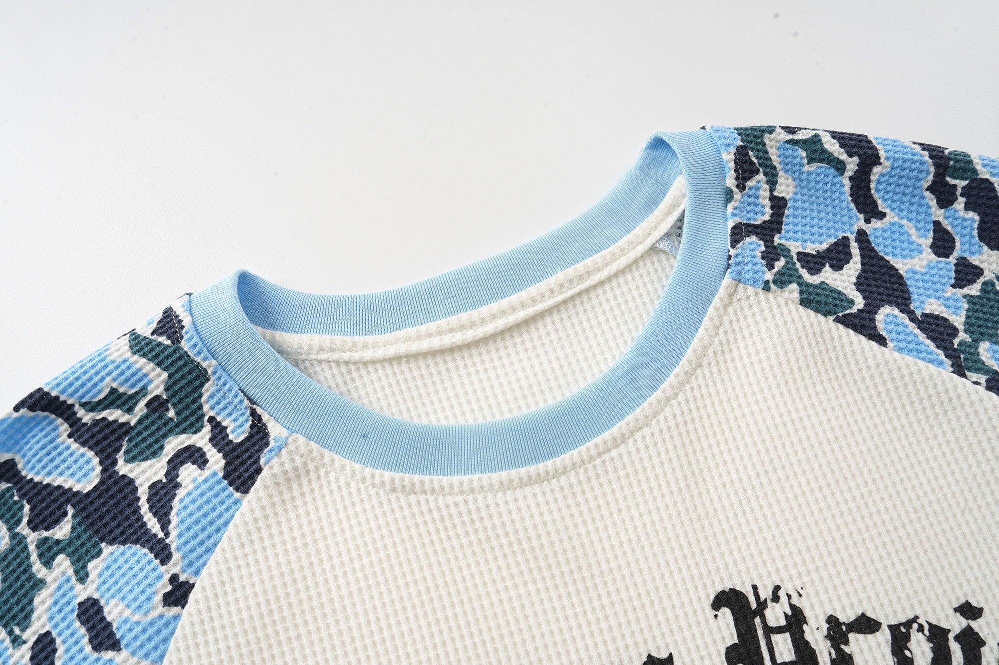 Camo Raglan Graphic T-Shirt | Streetwear Varsity Tee