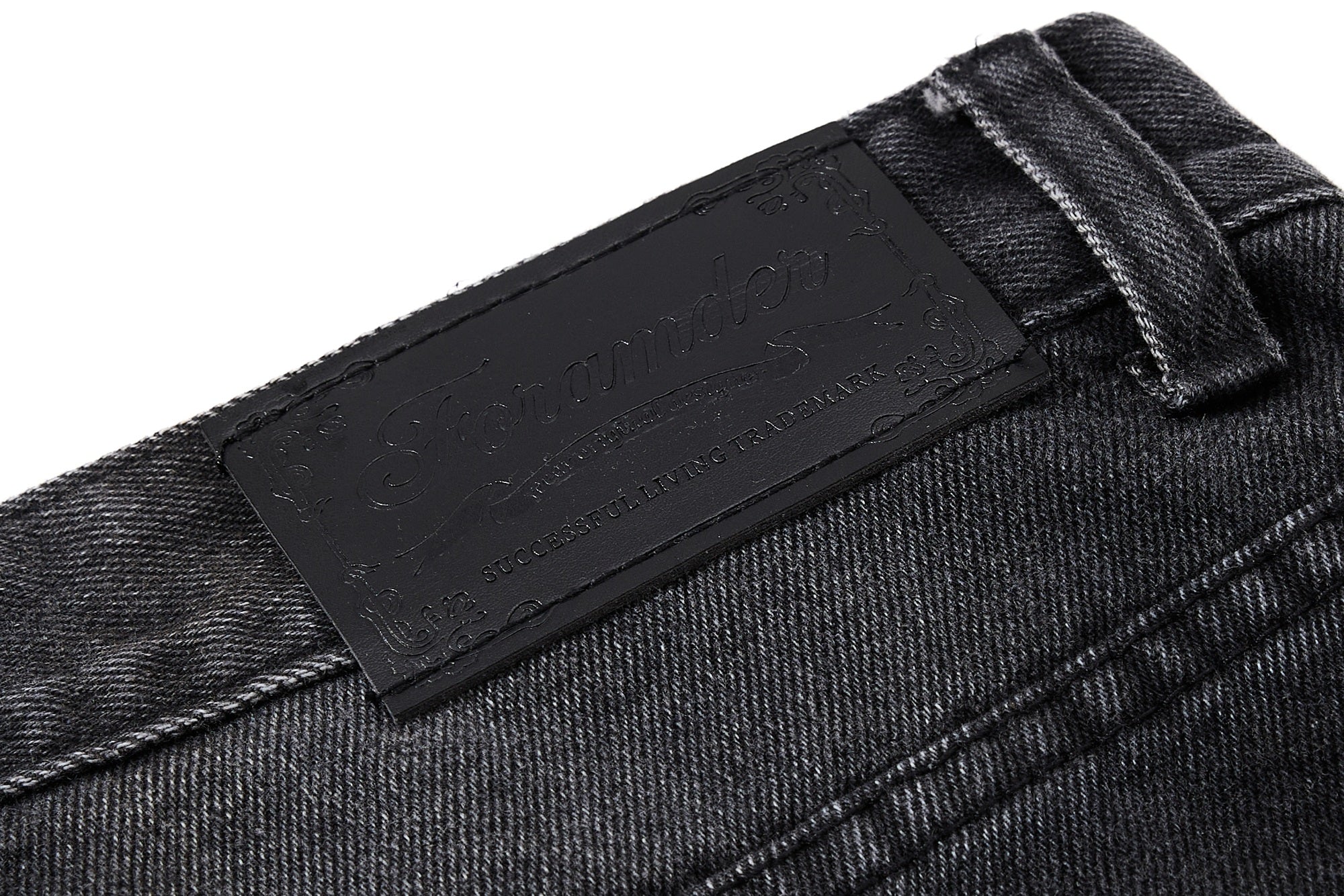 Graphic Panel Wide-Leg Denim Jeans | Vintage Black Streetwear