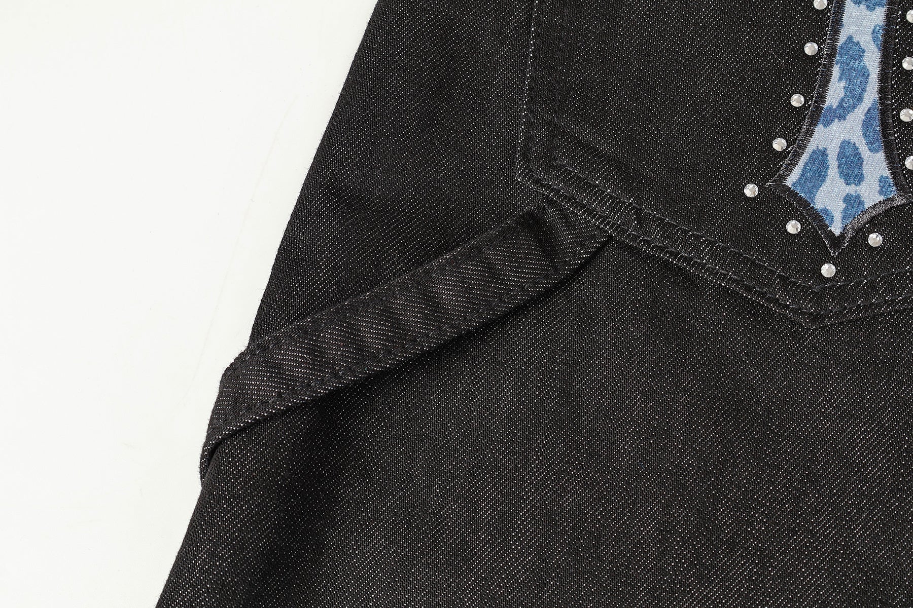 Omirad Cross Pocket Wide-Leg Jeans | Black Denim
