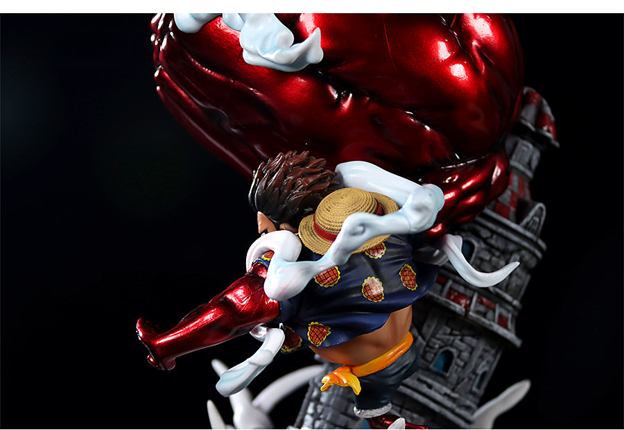 Luffy Gear 5 Action Figurine – 28cm with Fiery Attack and Dynamic Base, Limited Edition – One Piece Collectible