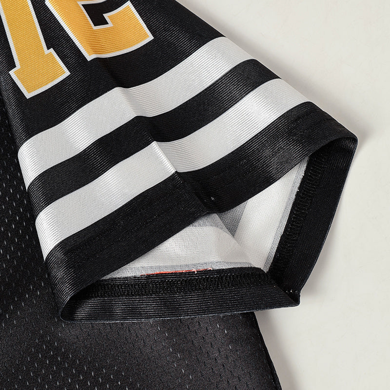 Flame Graphic Football Jersey | Streetwear Varsity Style #72
