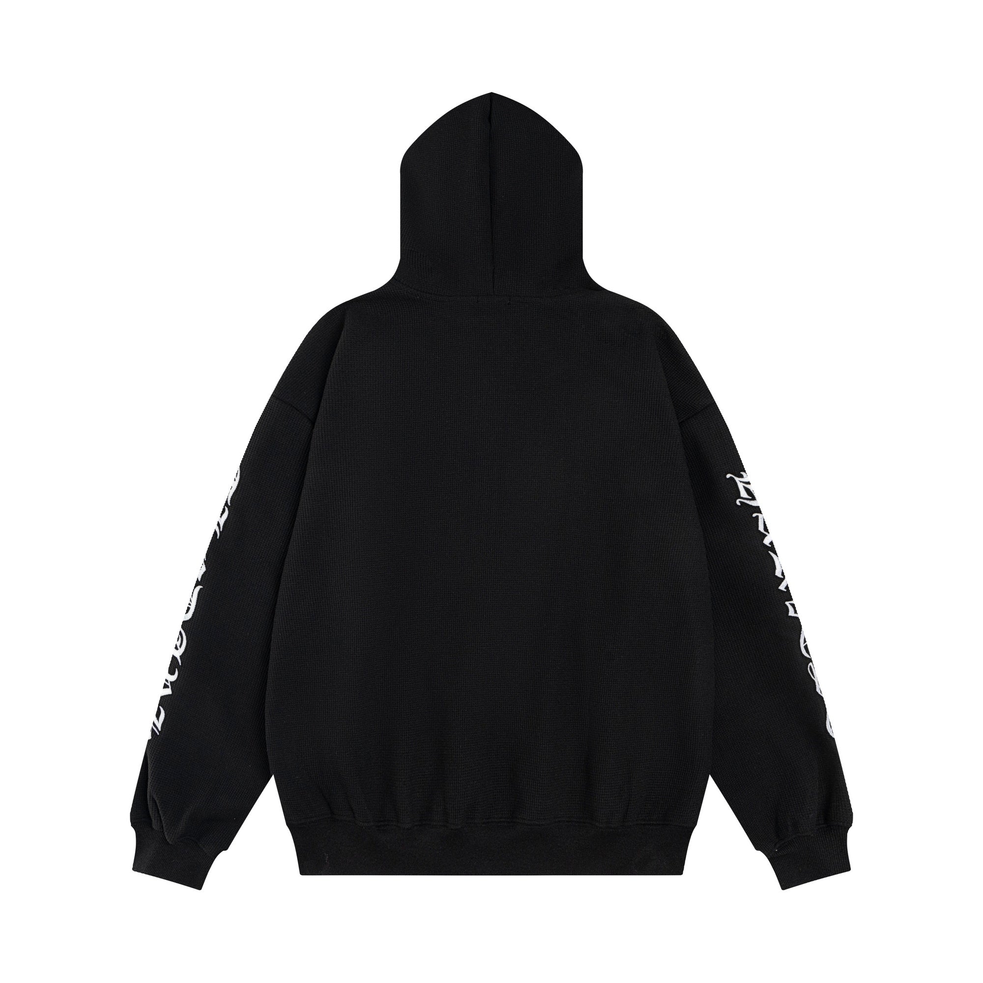 Omirad Gothic Script Zip Hoodie | Cross Emblem Streetwear