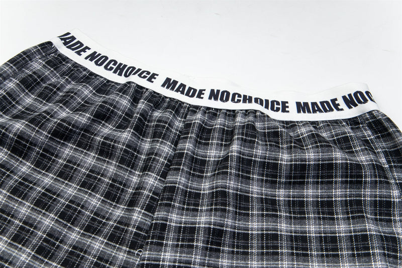 Made No Choice Plaid Wide-Leg Lounge Pants | 100% Cotton