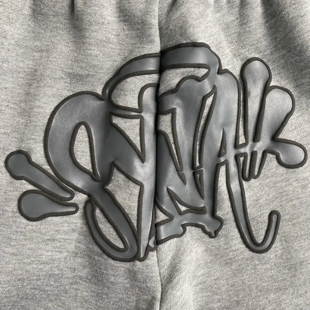 Syna World Light Grey Letter Print Drawstring Jogger Pants