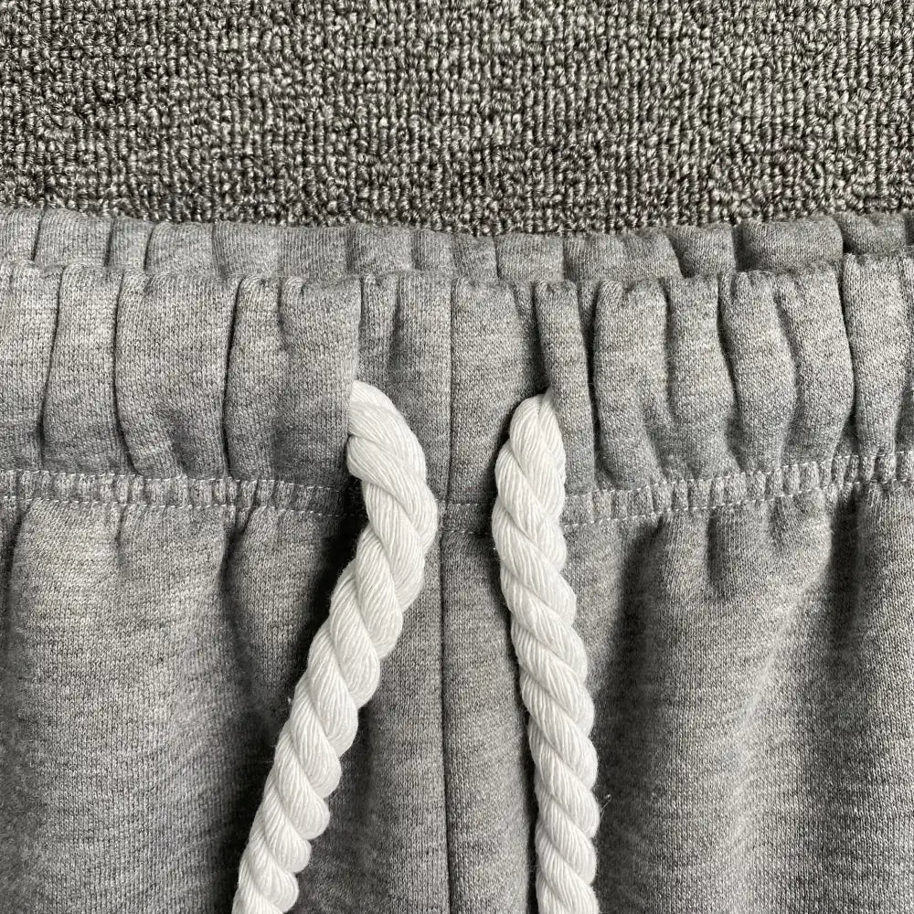 Syna World Light Grey Letter Print Drawstring Jogger Pants