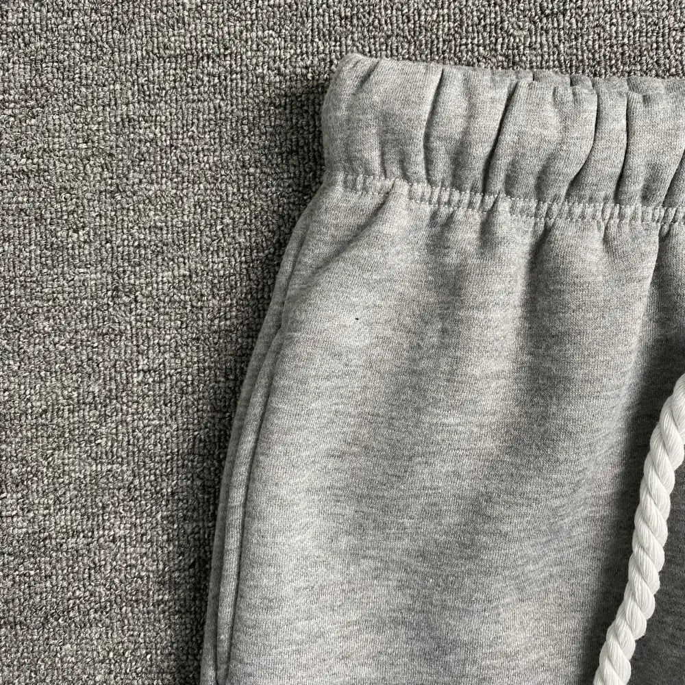 Syna World Light Grey Letter Print Drawstring Jogger Pants