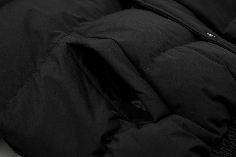 Omirad Fur-Trim Puffer Jacket | Black Hooded Bomber