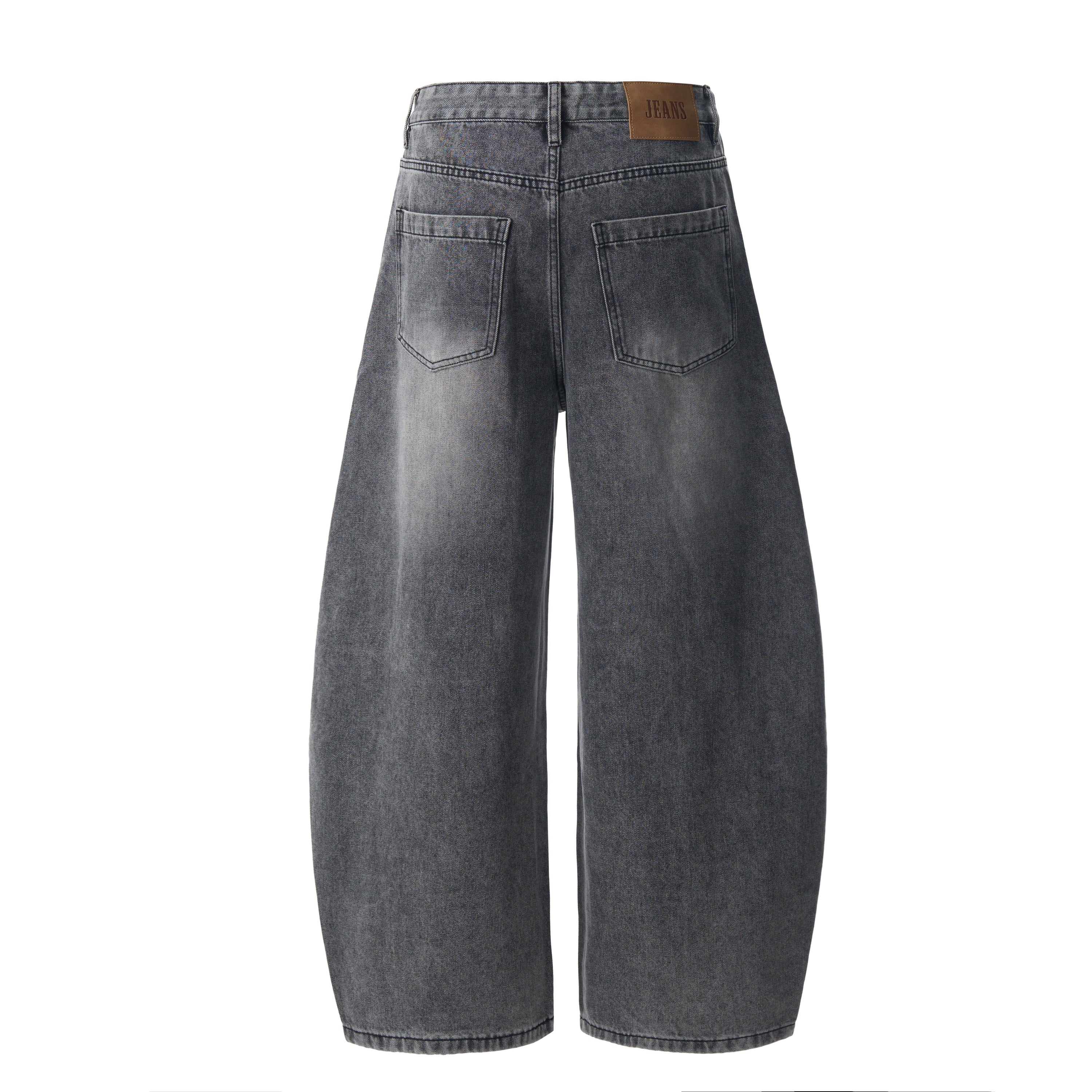 Omirad Washed Barrel-Leg Denim Jeans | Vintage Grey