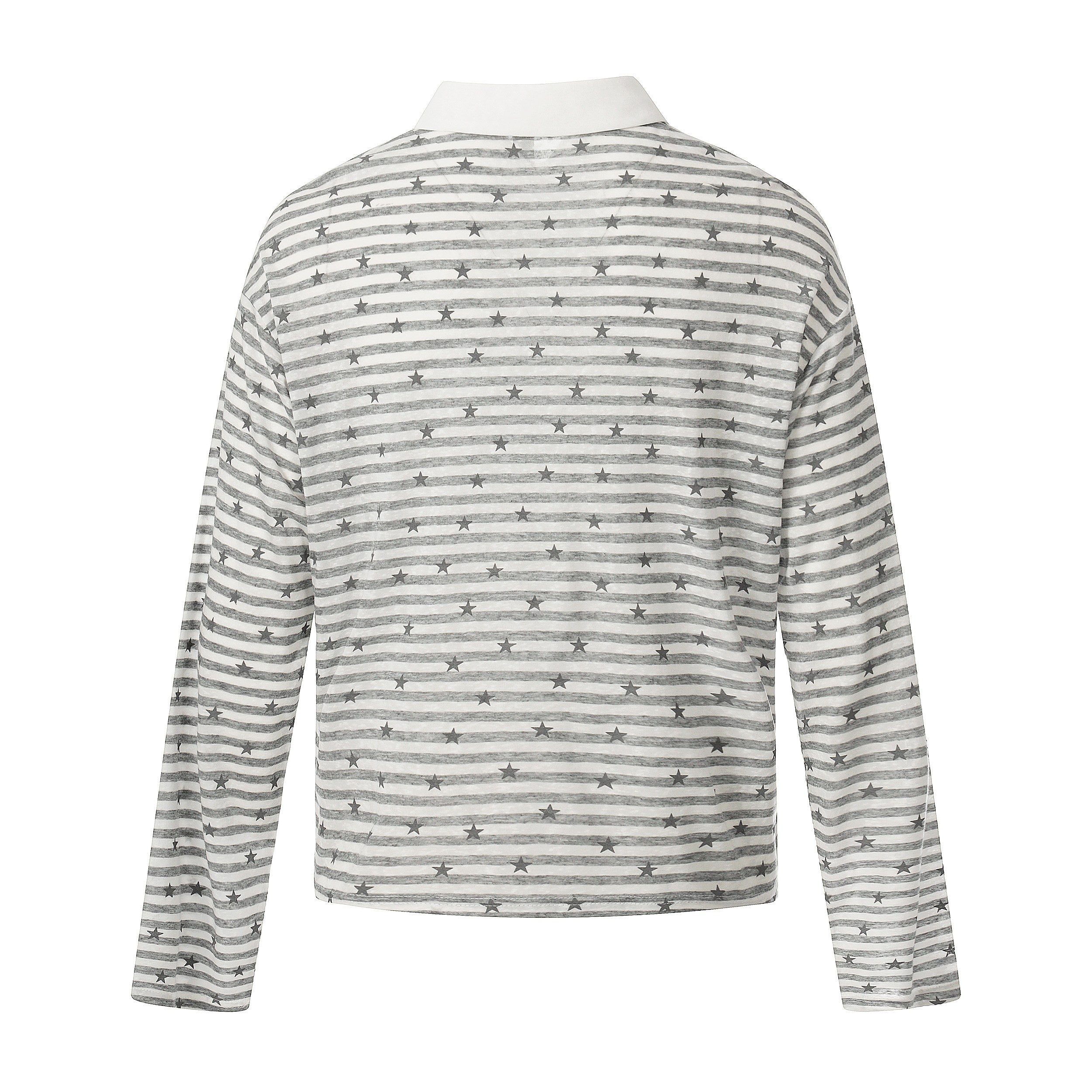 Omirad Star Stripe Long Sleeve Polo | Streetwear Polo Shirt