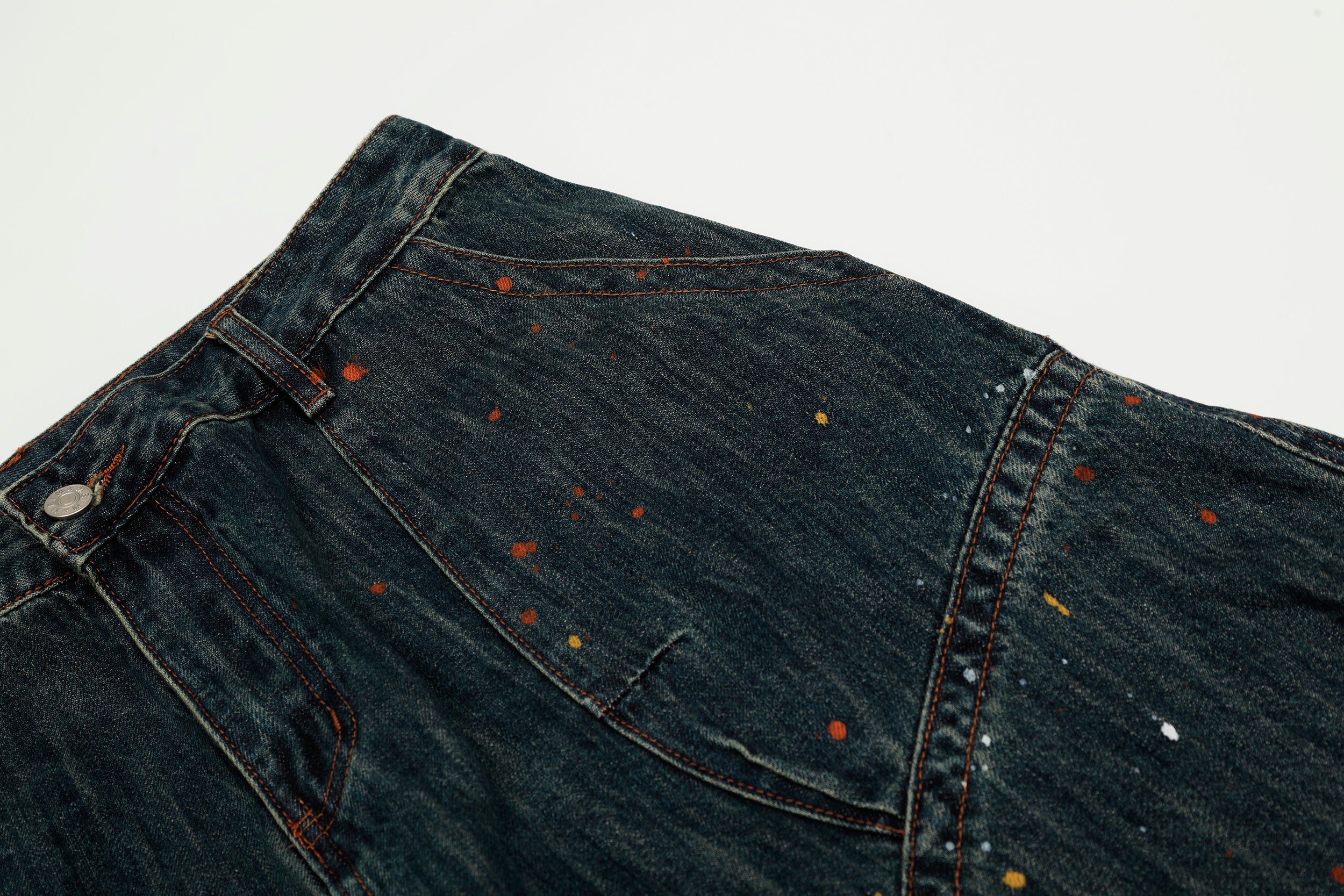 Paint-Splatter Patchwork Wide-Leg Jeans | Streetwear Denim