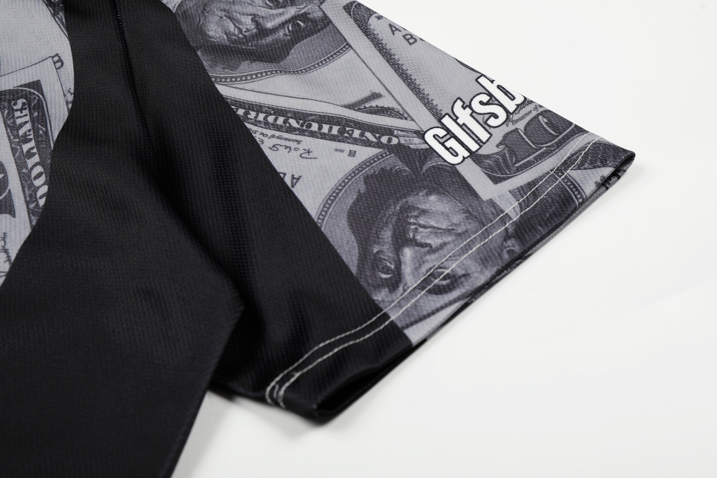 Dollar Bill Print Mesh Football Jersey | Streetwear
