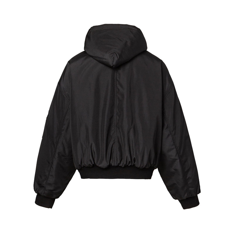 Omirad Dual-Zip Hooded Tech Puffer Jacket | Black Oversized