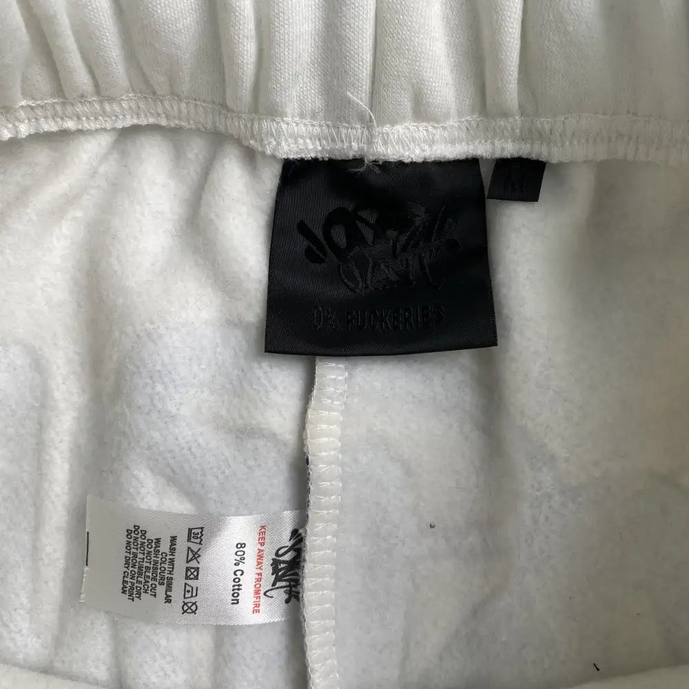 Syna World White Forgive Me Script Jogger Pants