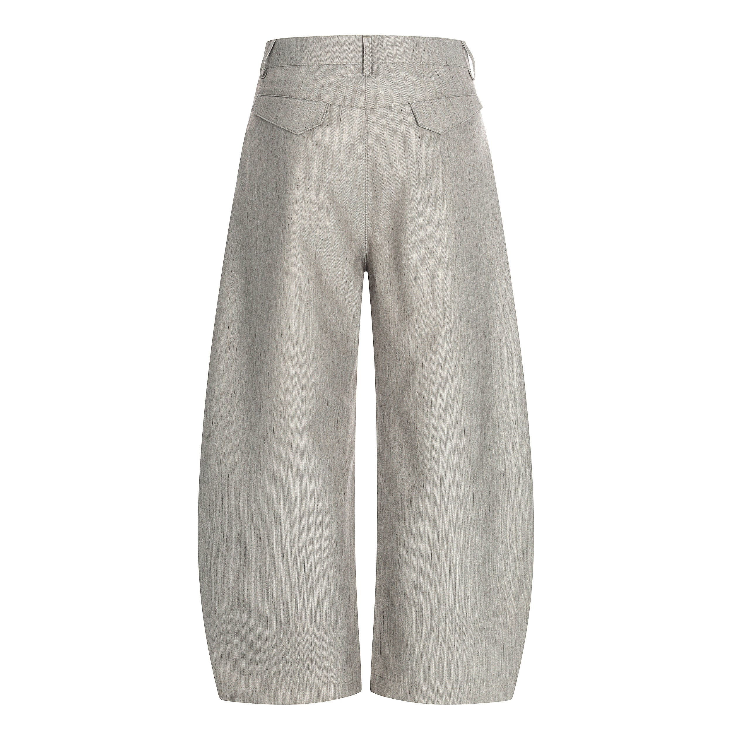 Omirad Wide-Leg Tailored Trousers | Light Grey Barrel Pants