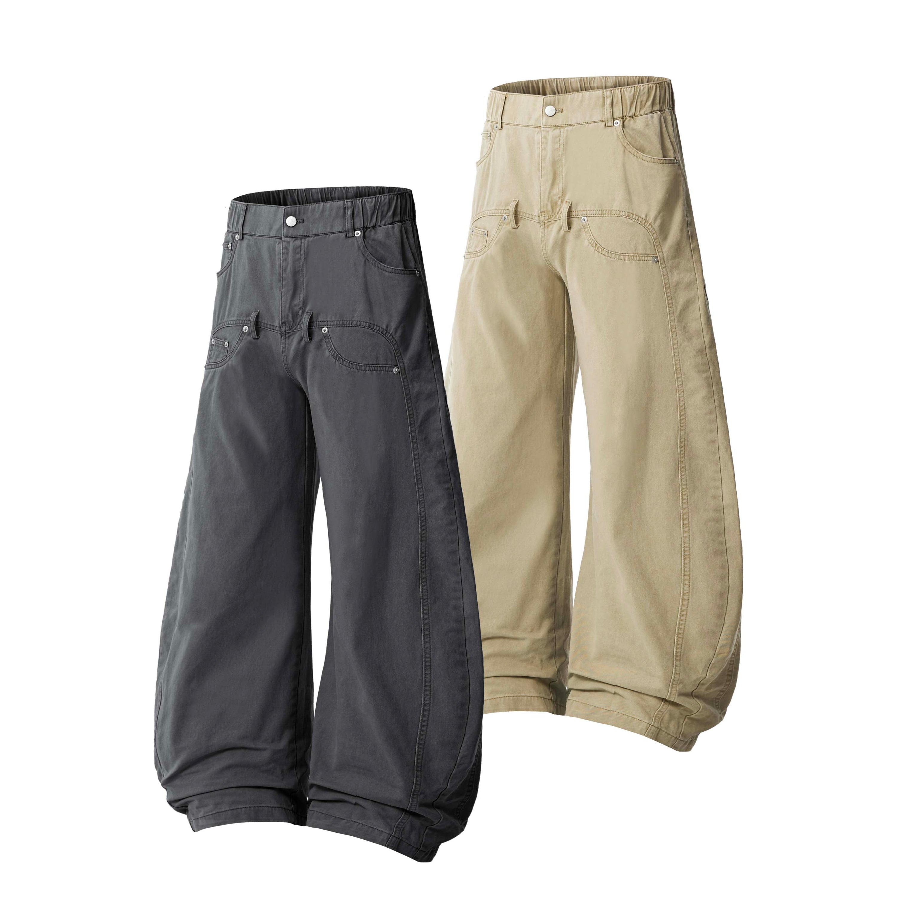 Omirad Vintage Wide-Leg Stacked Barrel Pants | 100% Cotton