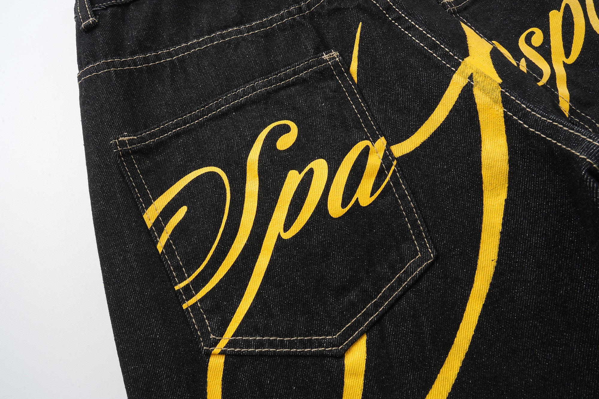Omirad Star Script Wide-Leg Jeans | Bold Back Graphic Denim