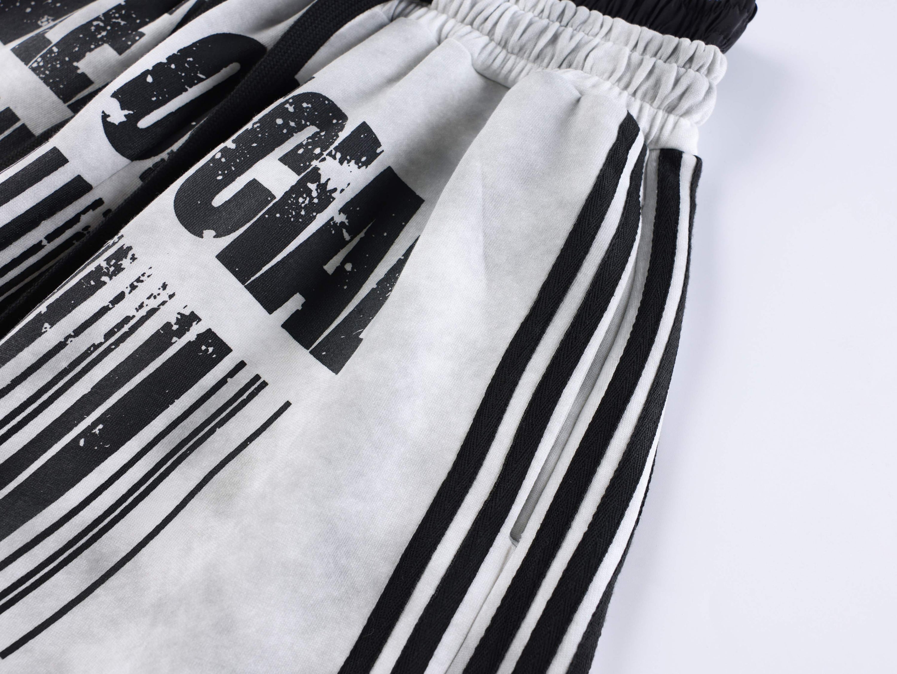 Barcode Graphic Wide-Leg Sweatpants | Streetwear Joggers