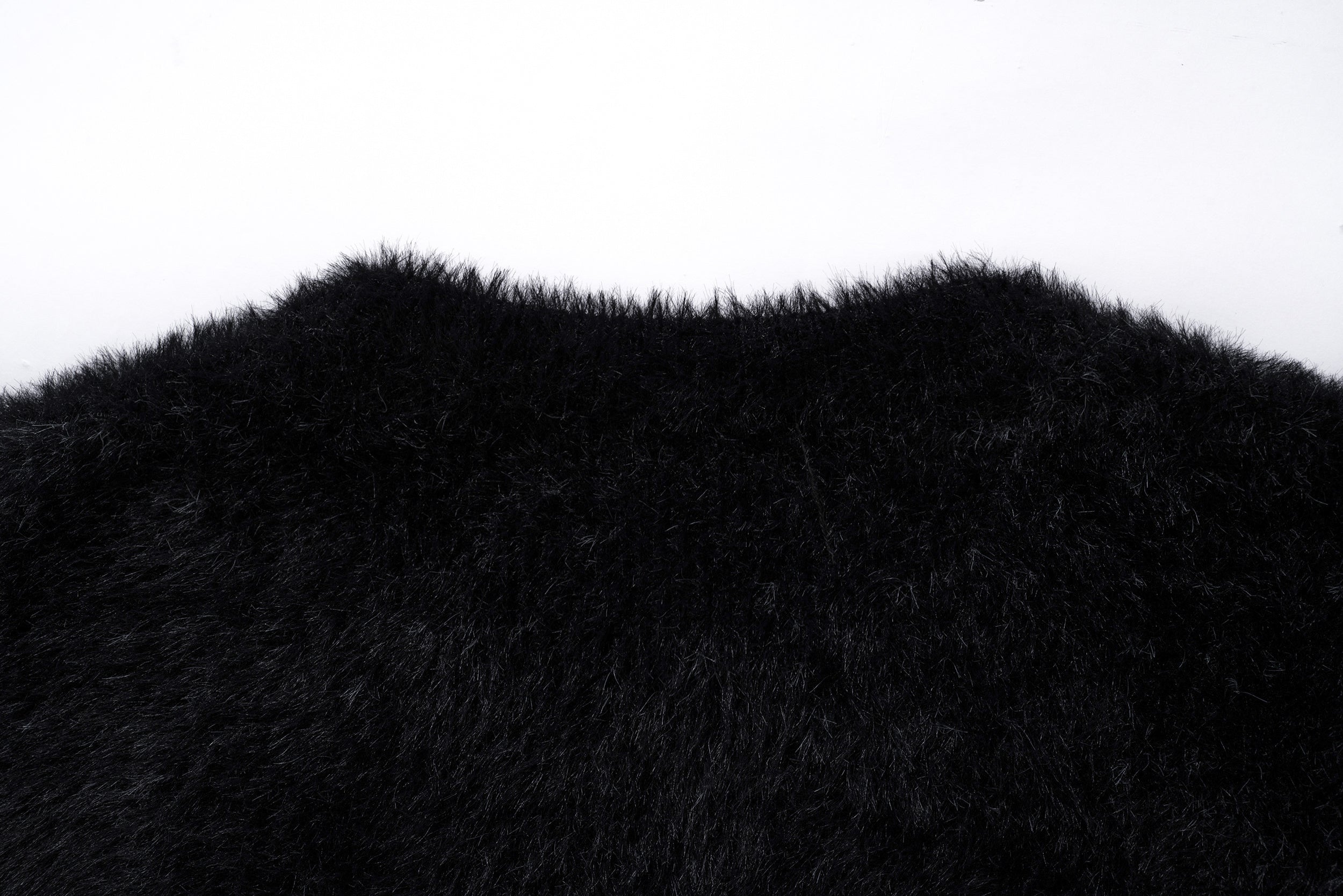 Omirad Fluffy Crest Knit Sweater | Black Graphic Fuzzy Pullover