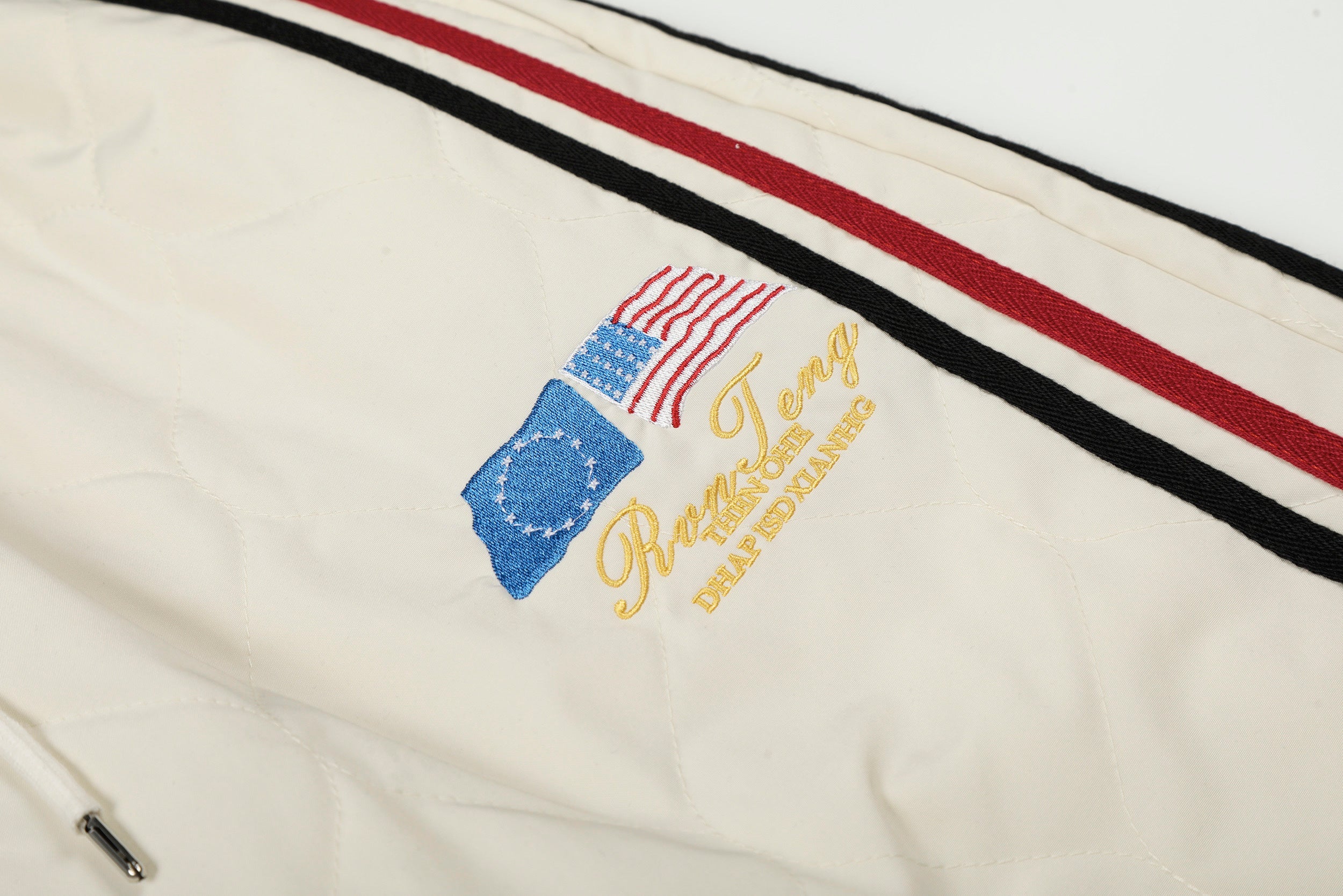 Quilted Wide-Leg Track Pants with Racing Stripes