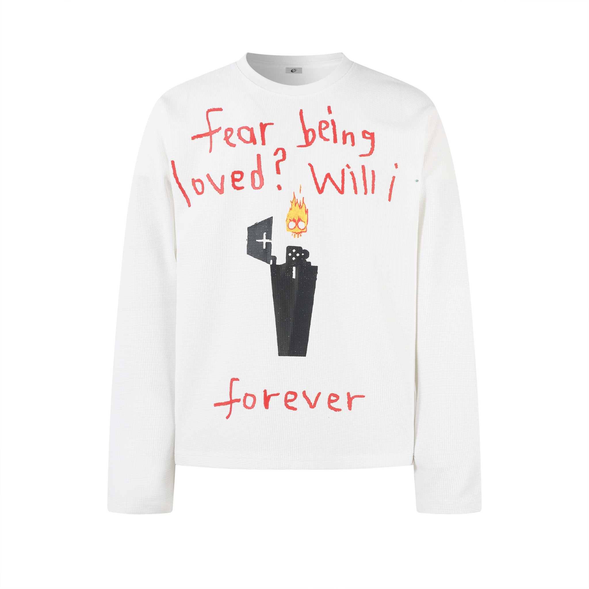 Omirad Flame Doodle Emotional Graphic Long Sleeve Tee