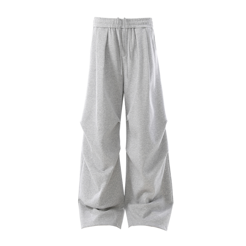 Sculpted 3D Pleat Wide-Leg Sweatpants | Oversized Fit