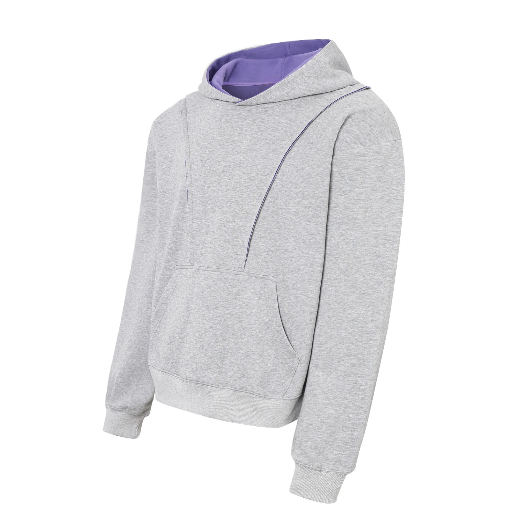 Contrast Hood Lining Panel Hoodie | Relaxed Athletic Fit