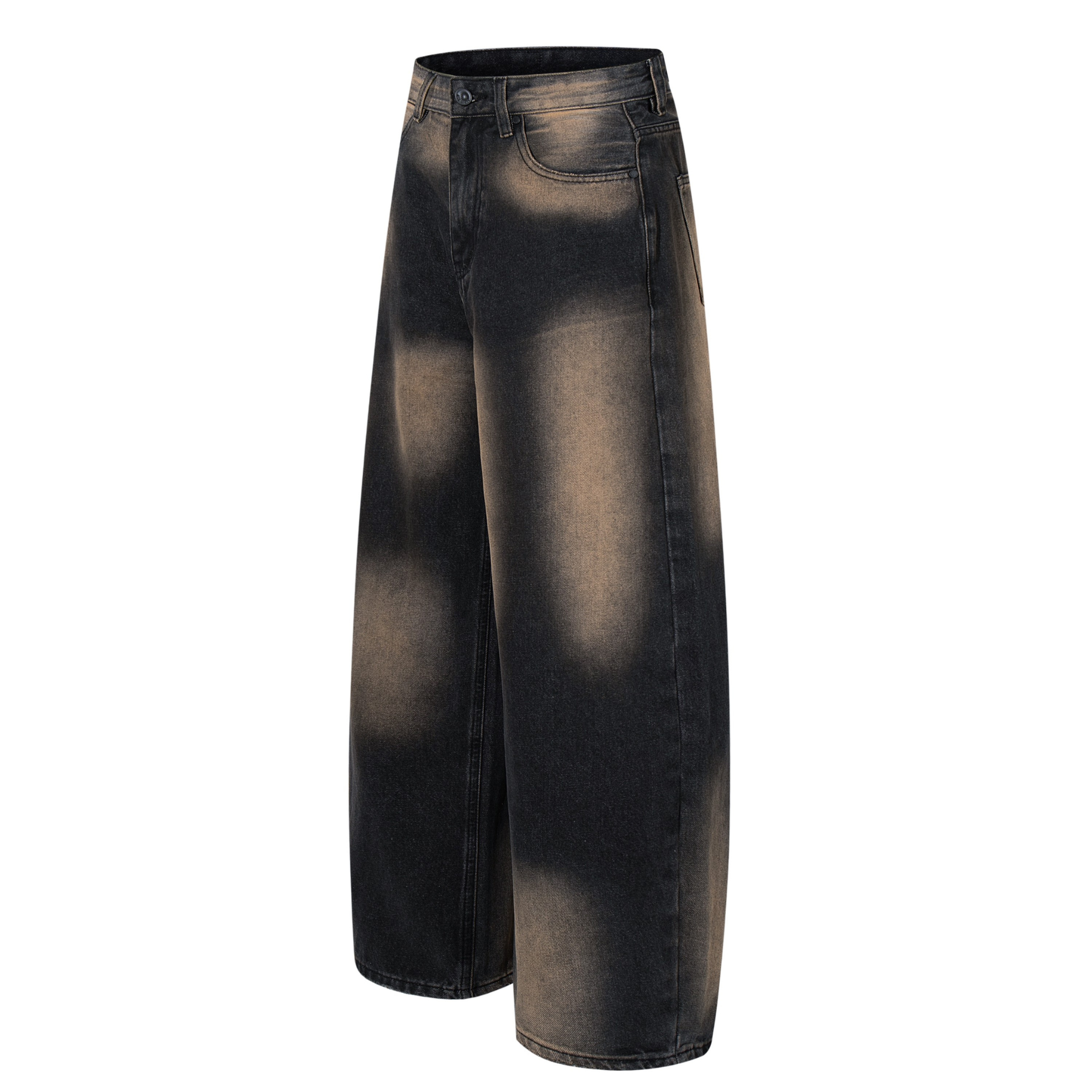 Omirad Washed-Cloud Wide-Leg Jeans | Black Fade Denim