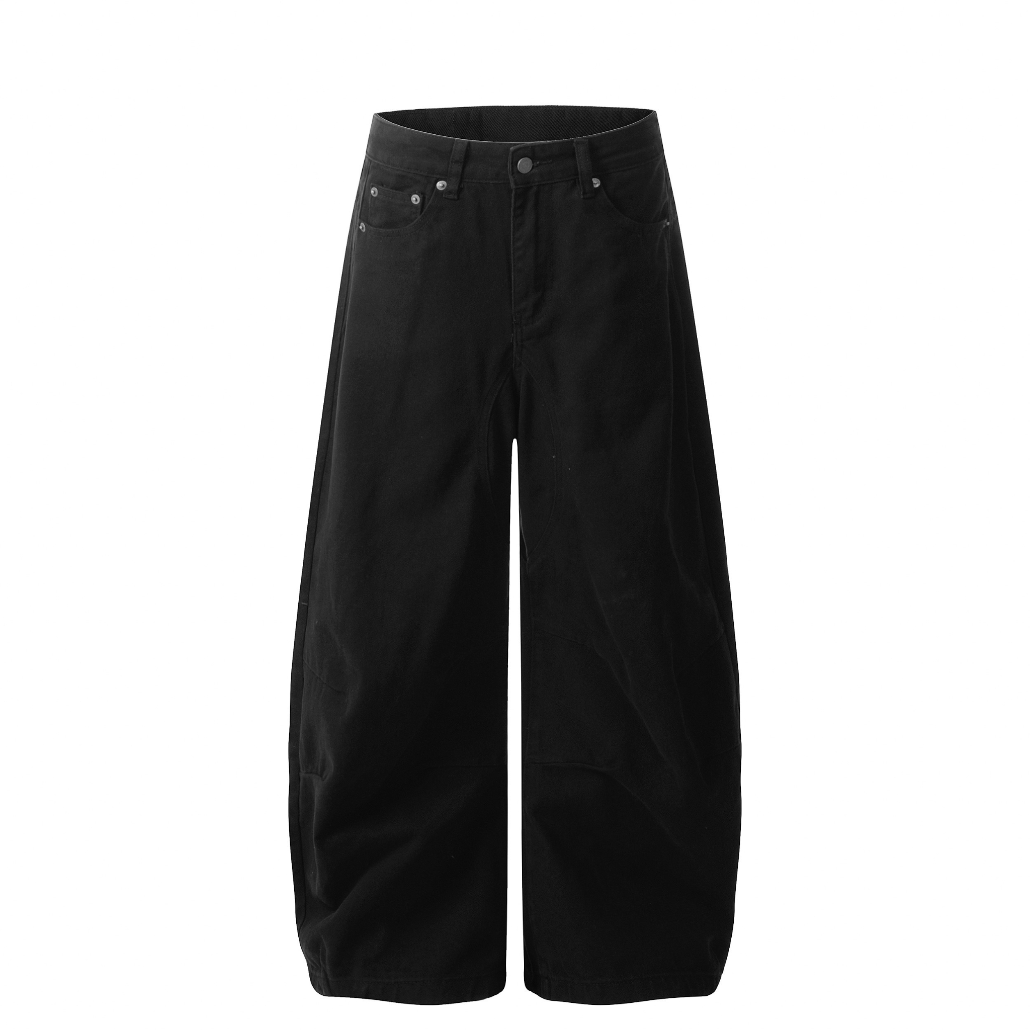 Sculpted Wide-Leg Canvas Pants | Streetwear Barrel Fit