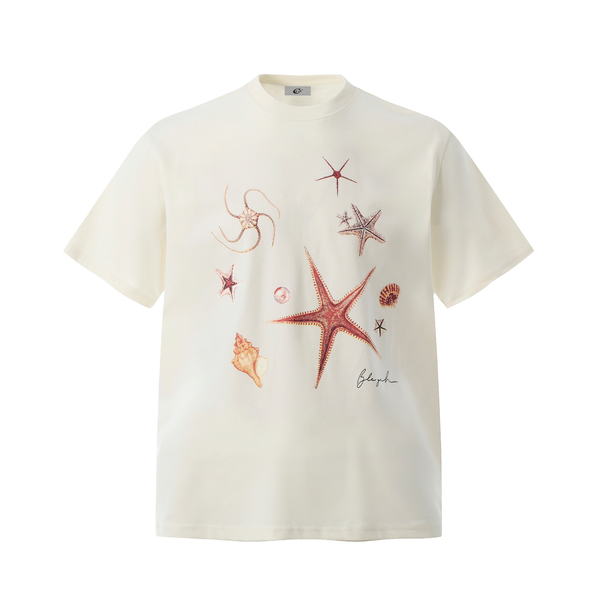 Starfish & Shell Graphic T-Shirt | Coastal Print Tee