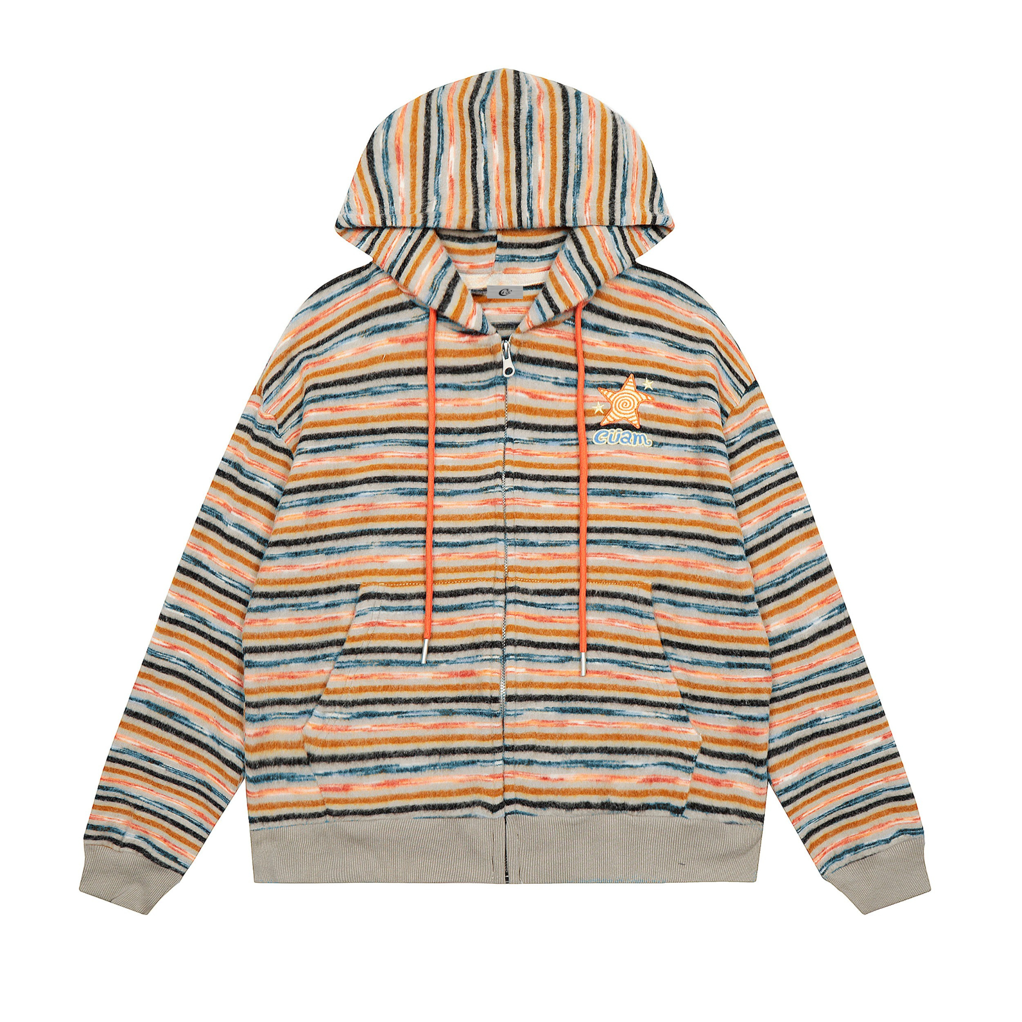 Omirad Striped Knit Zip Hoodie | Retro Streetwear
