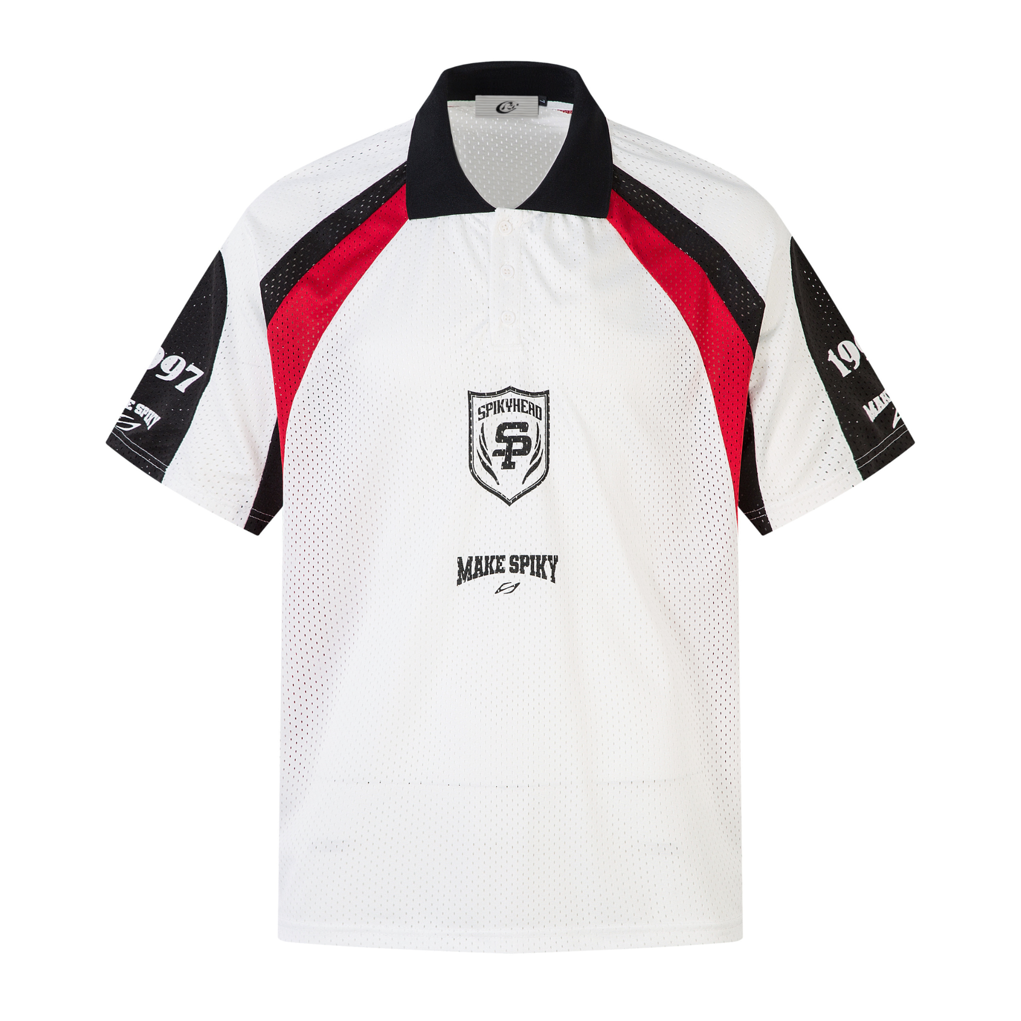 Spikyhead Colorblock Mesh Polo Shirt | Streetwear Jersey