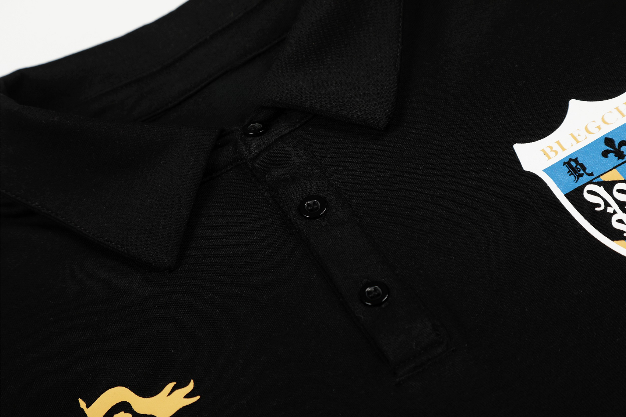 Omirad Break Line Graphic Long-Sleeve Polo Shirt