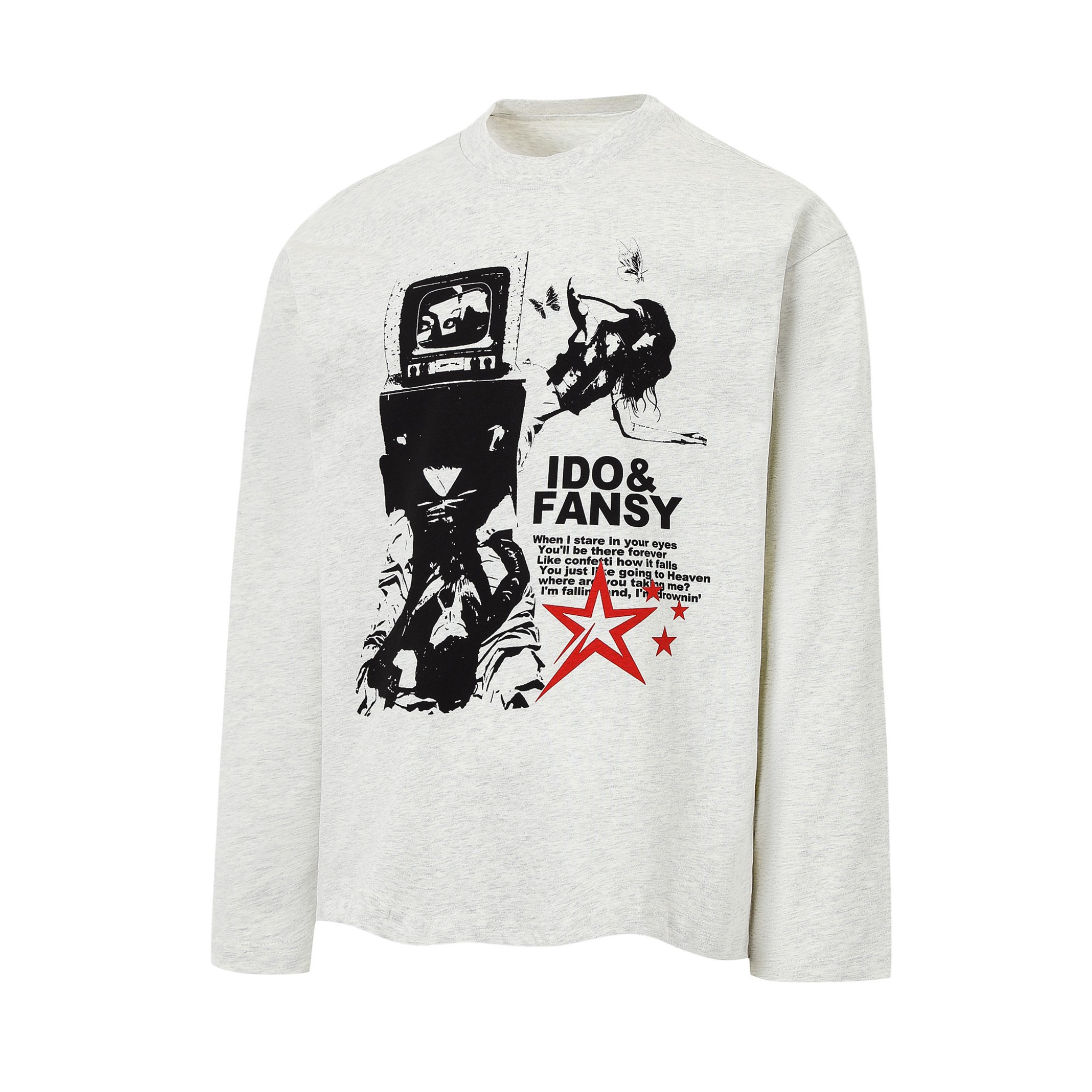 IDO& FANSY Graphic Collage Long-Sleeve Tee | Streetwear