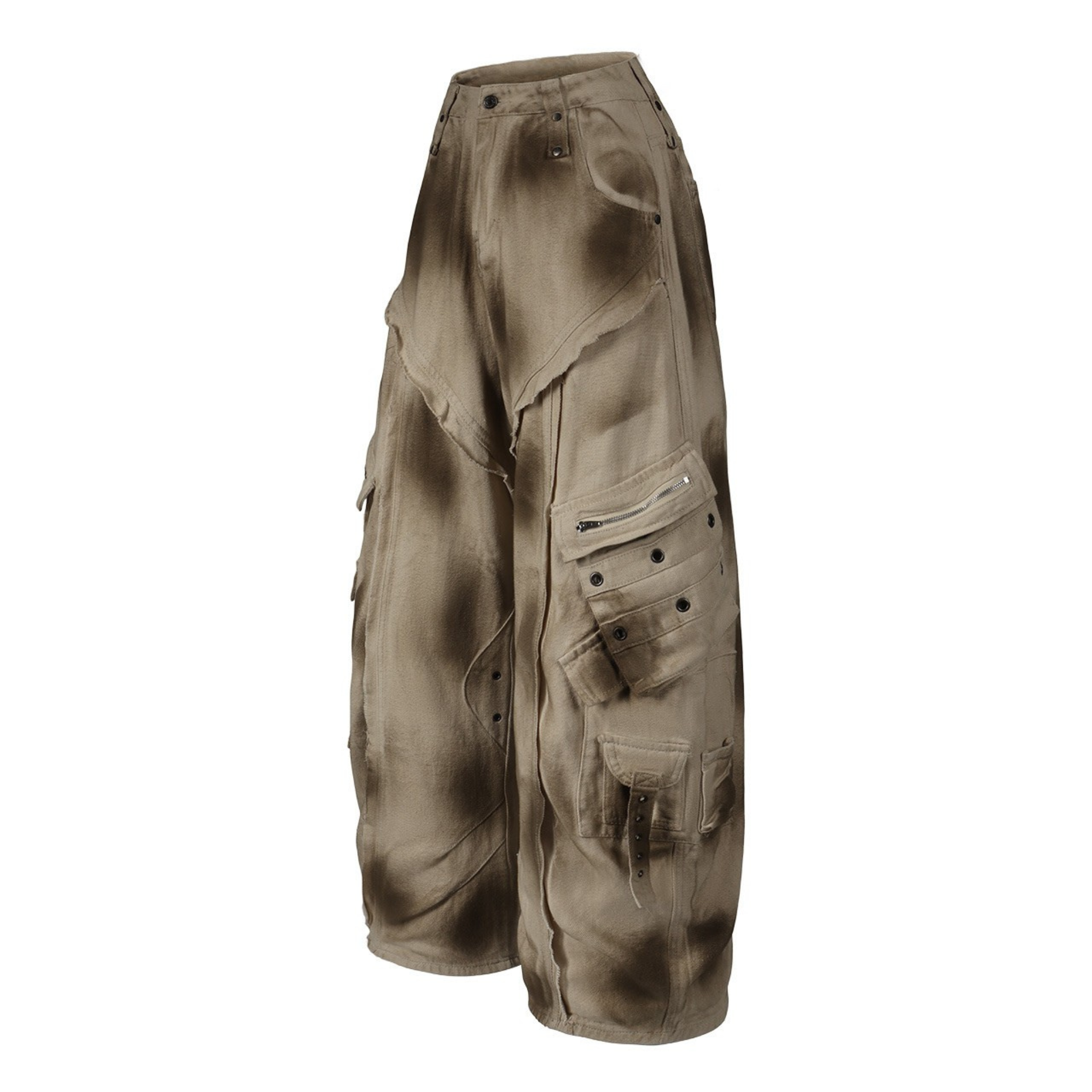 Omirad Distressed Cargo Barrel Pants | Avant-Street Style