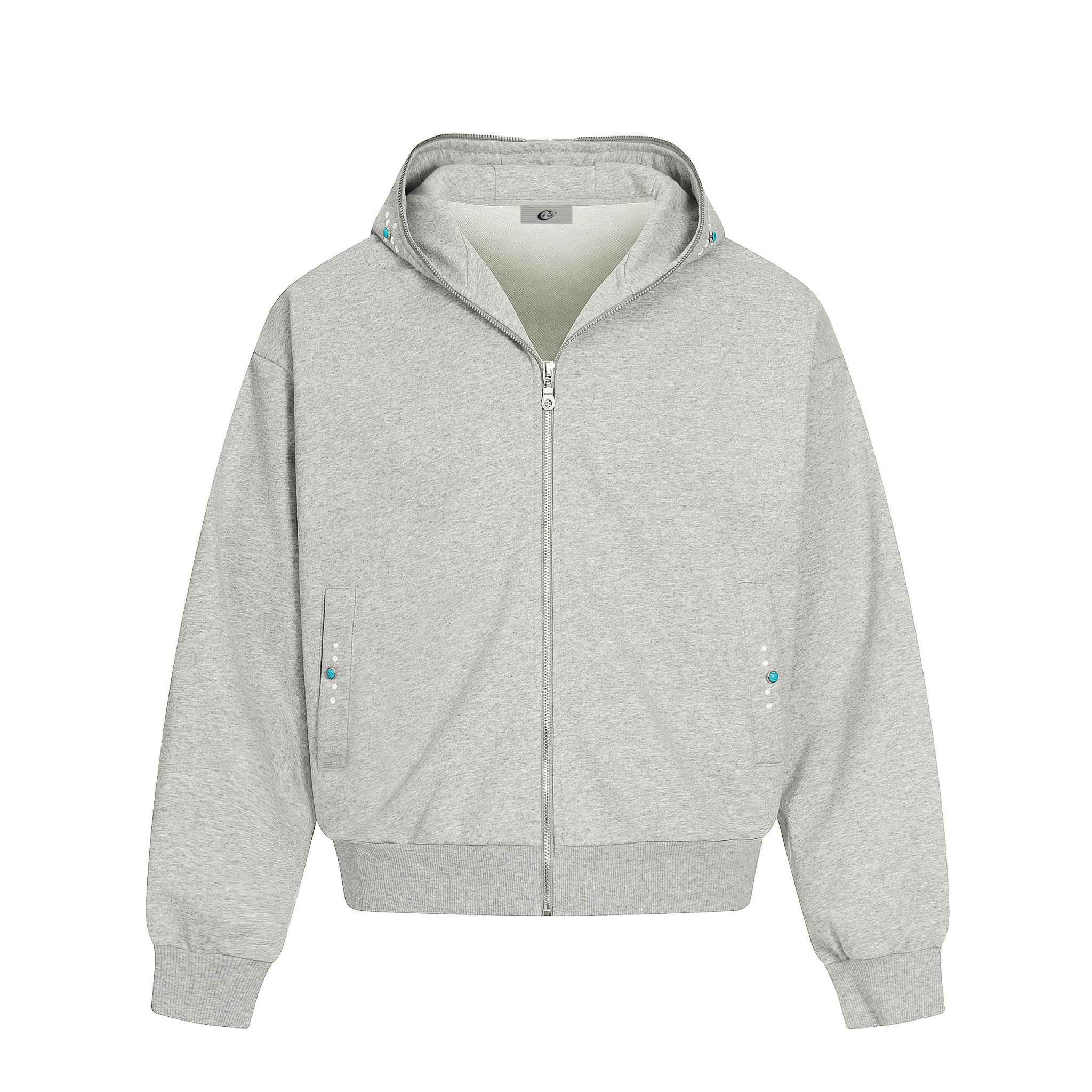 Omirad Minimal Dot-Detail Zip Hoodie | Streetwear Staple