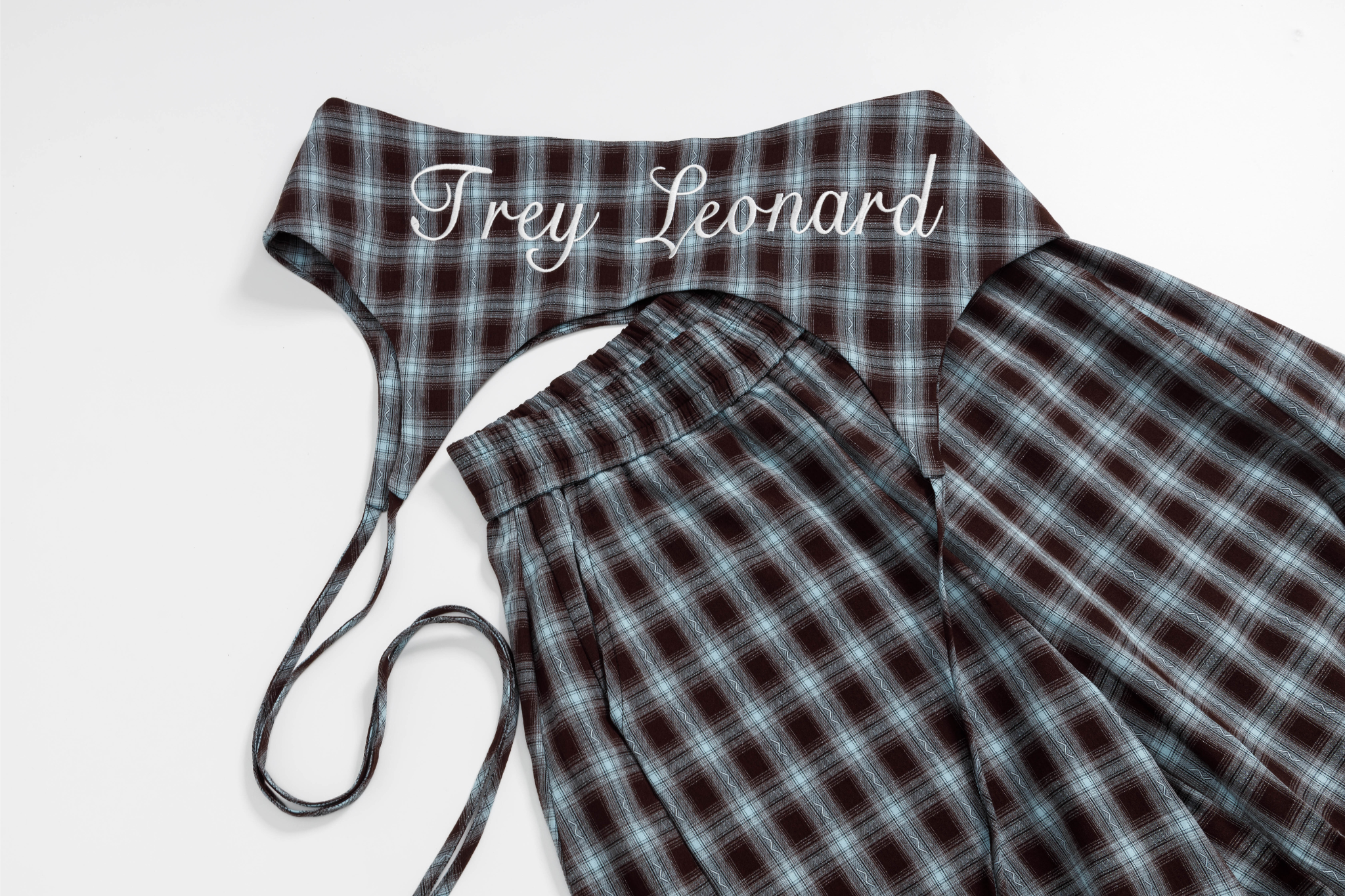 Trey Leonard Plaid Overlay Wide-Leg Pants | SEAKOFF