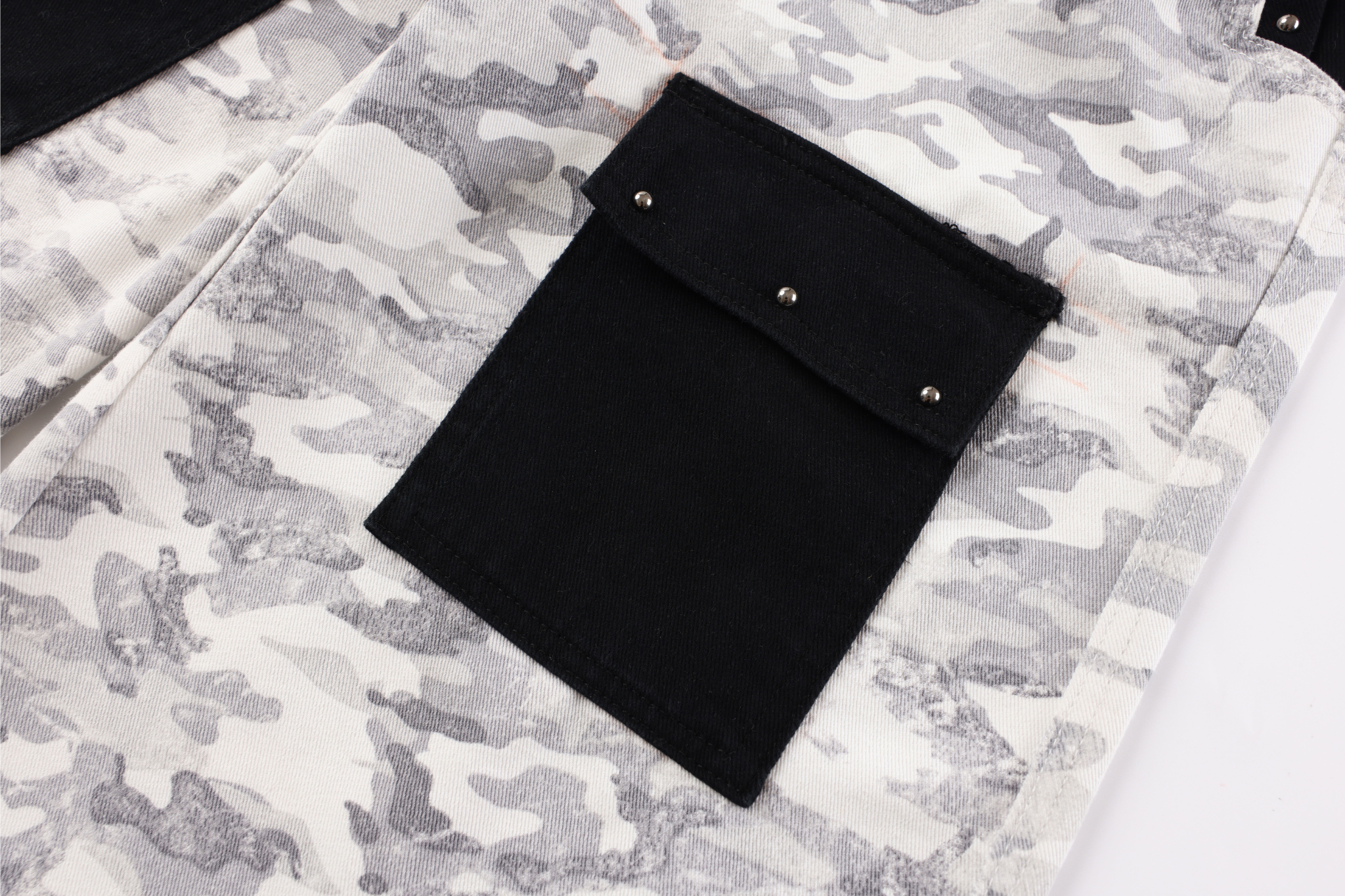 Camo Patchwork Cargo Pants | Curved Wide-Leg Streetwear