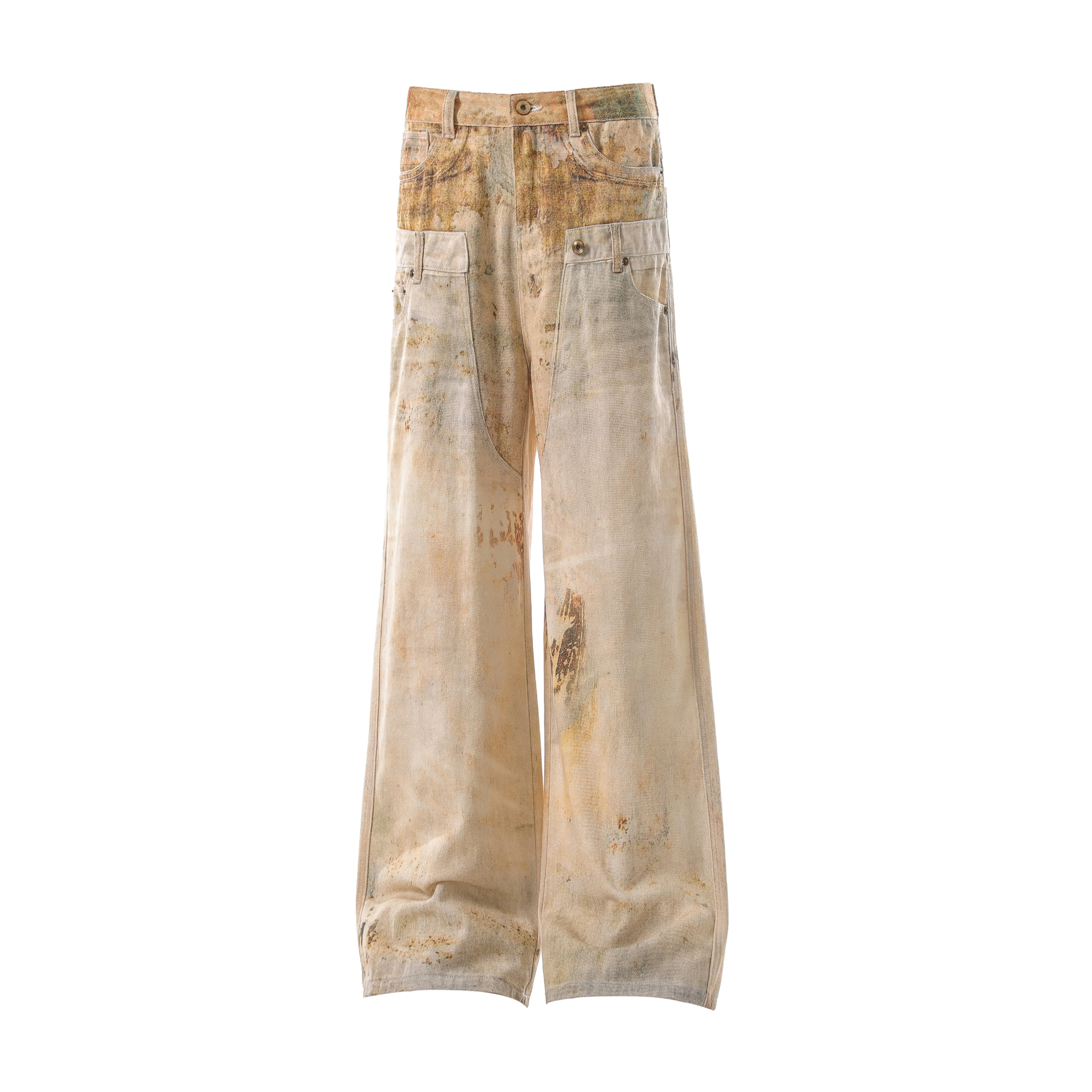 Omirad Vintage Washed Wide-Leg Workwear Jeans | 100% Cotton