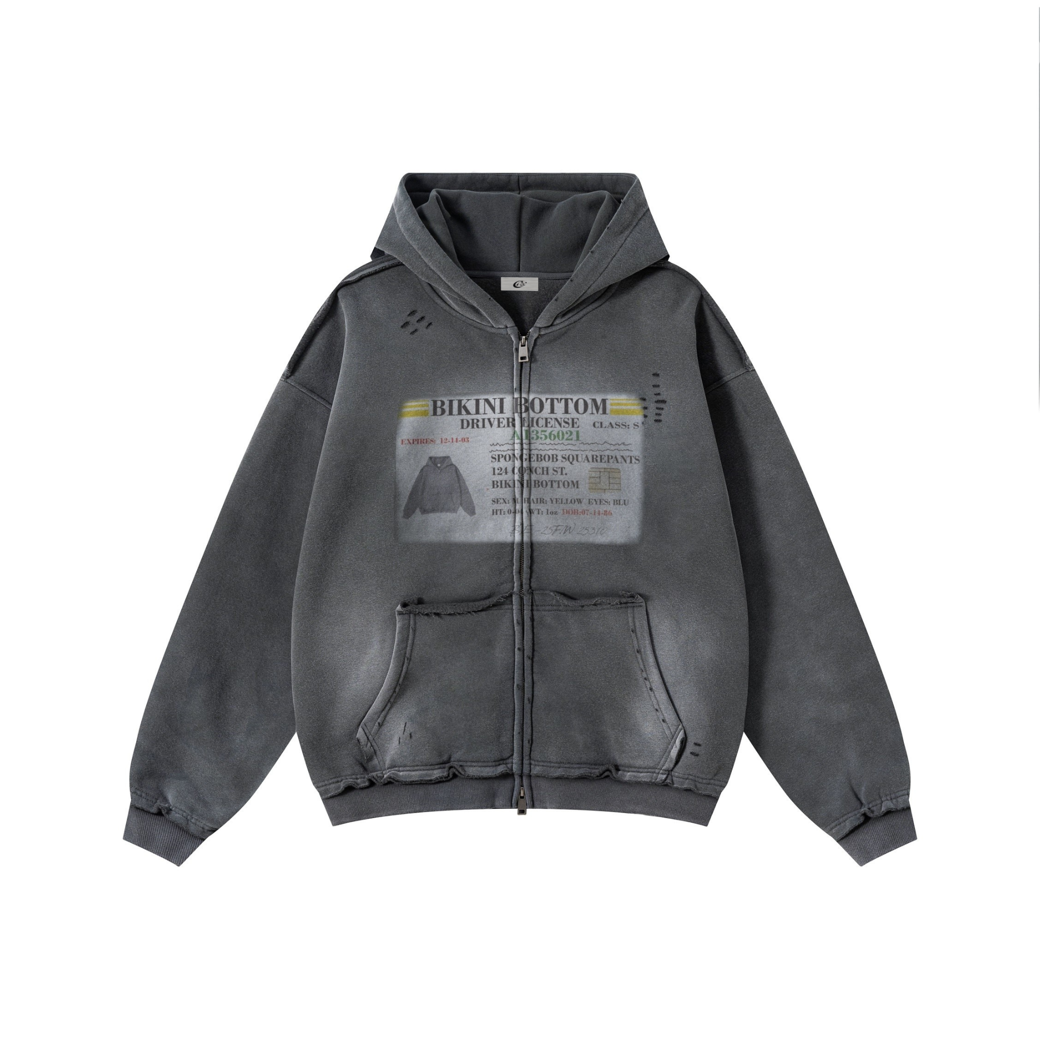 Omirad Bikini Bottom Graphic Zip Hoodie | Vintage Wash