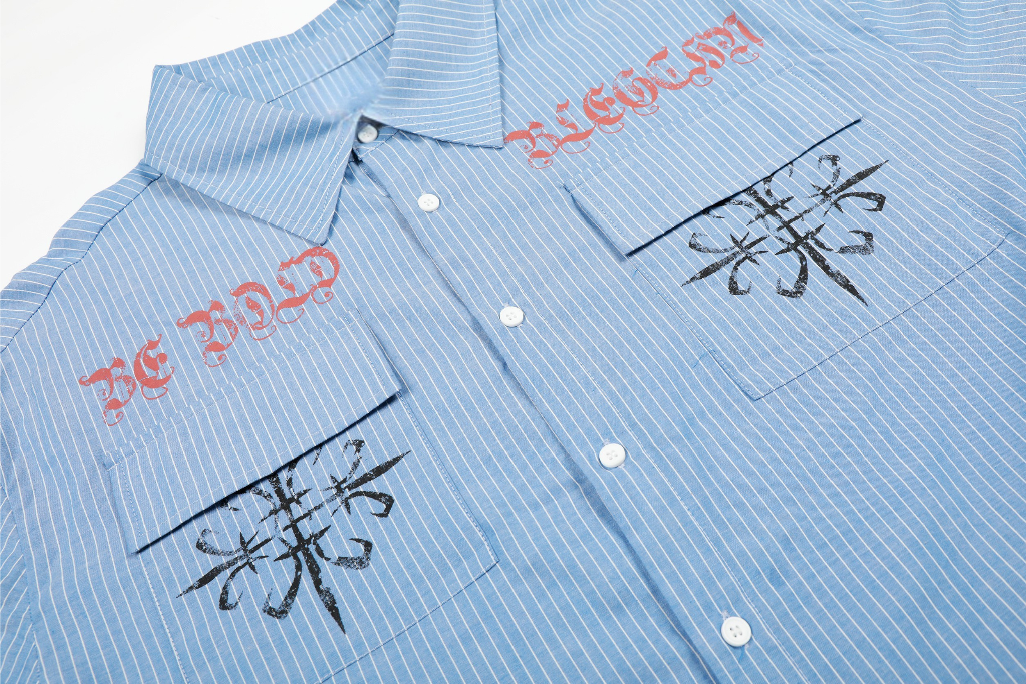 Omirad Striped Graphic Button-Up Shirt | Street Style