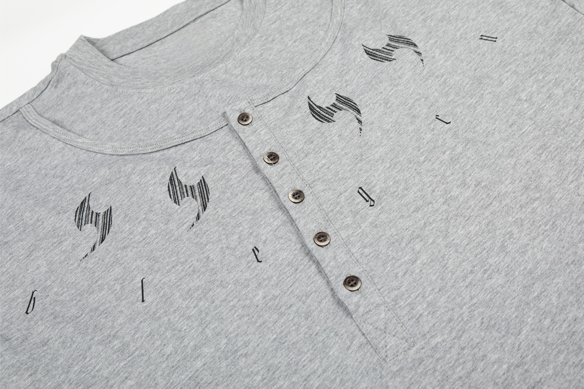 Omirad Graphic Henley Long Sleeve Tee | Streetwear Cotton Top