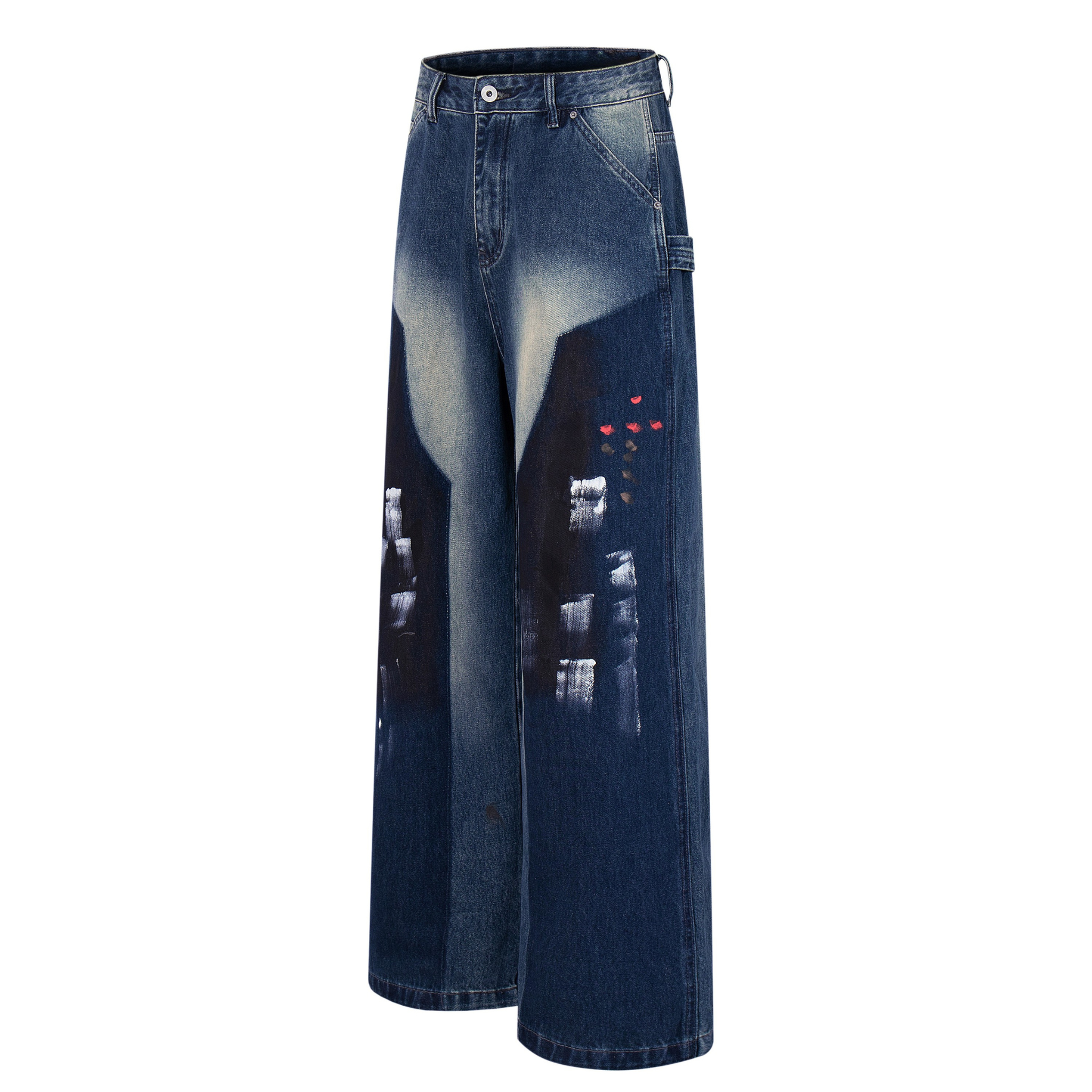 Omirad Brushstroke Fade Wide-Leg Jeans | Artistic Streetwear