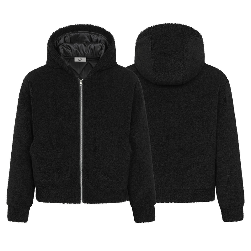 Omirad Teddy Fleece Hooded Jacket | Plush Zip-Up Hoodie