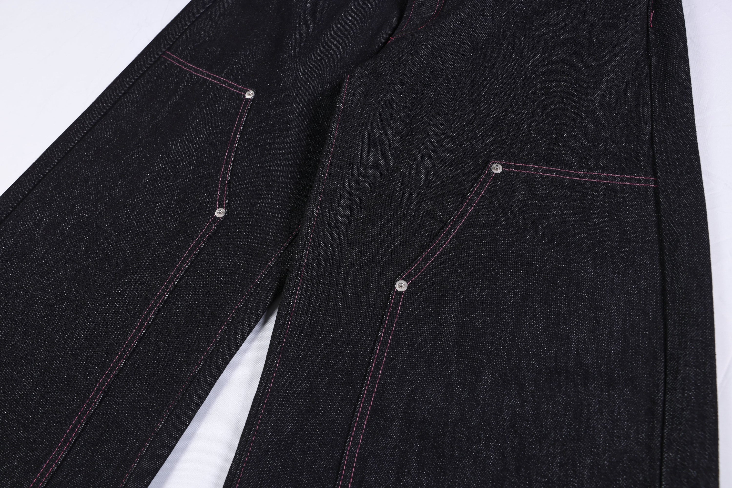 RHNDE Double Waist Star Embroidery Wide-Leg Denim Pants